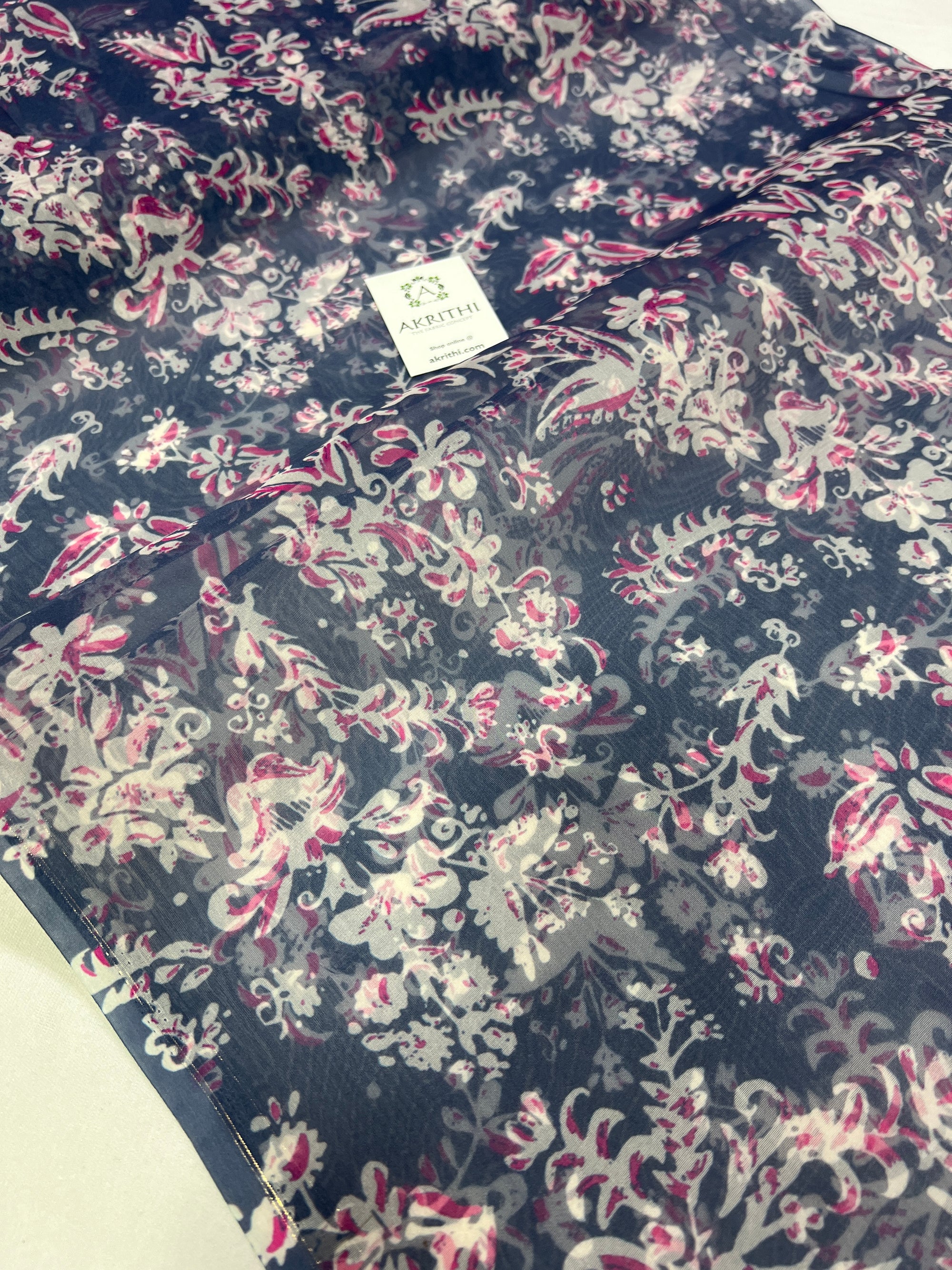 Digital floral Printed organza fabric