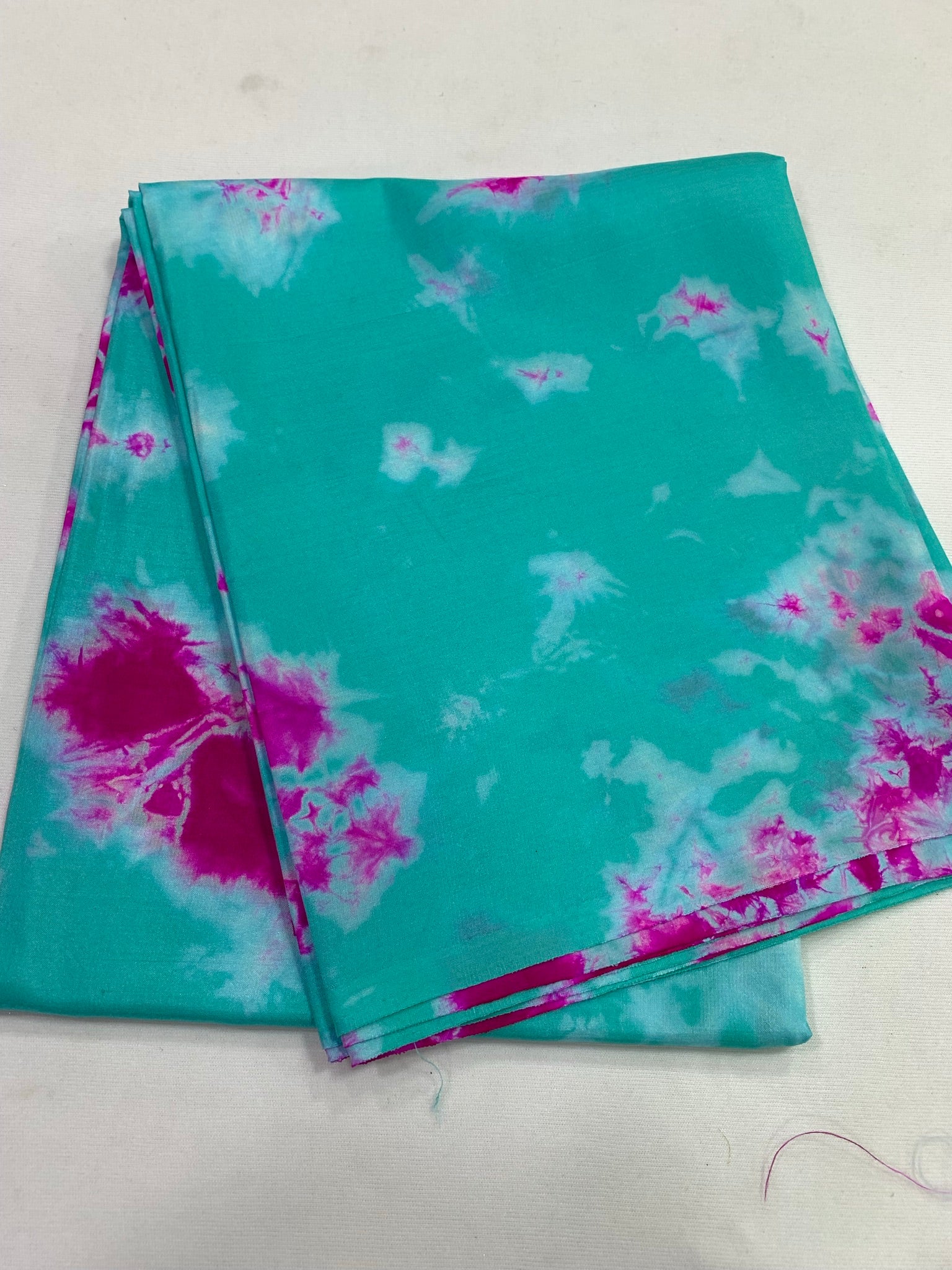 Shibori tie and dye pure soft silk fabric
