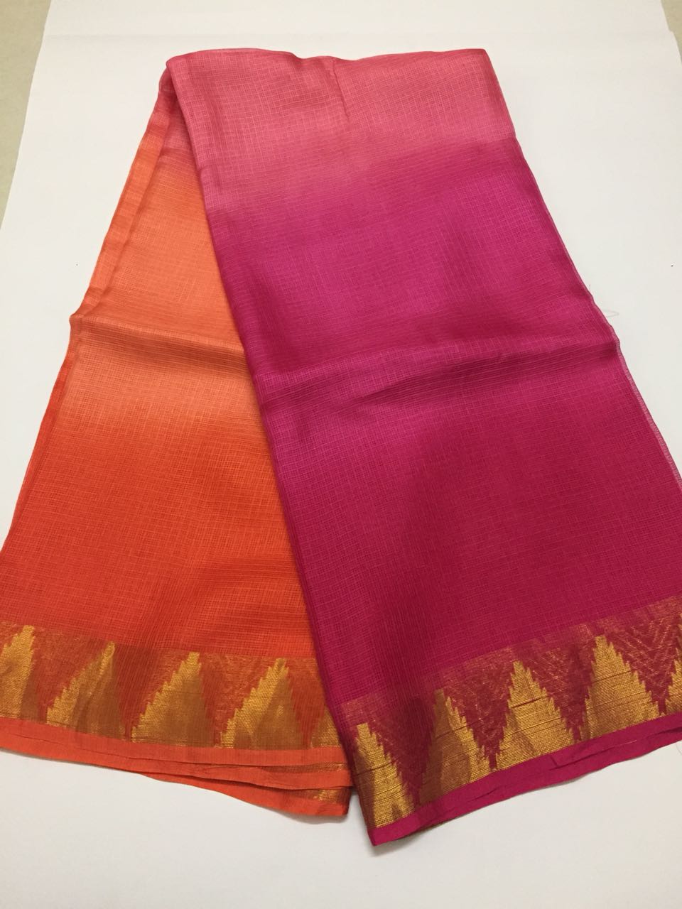 Pure kota silk saree with temple border