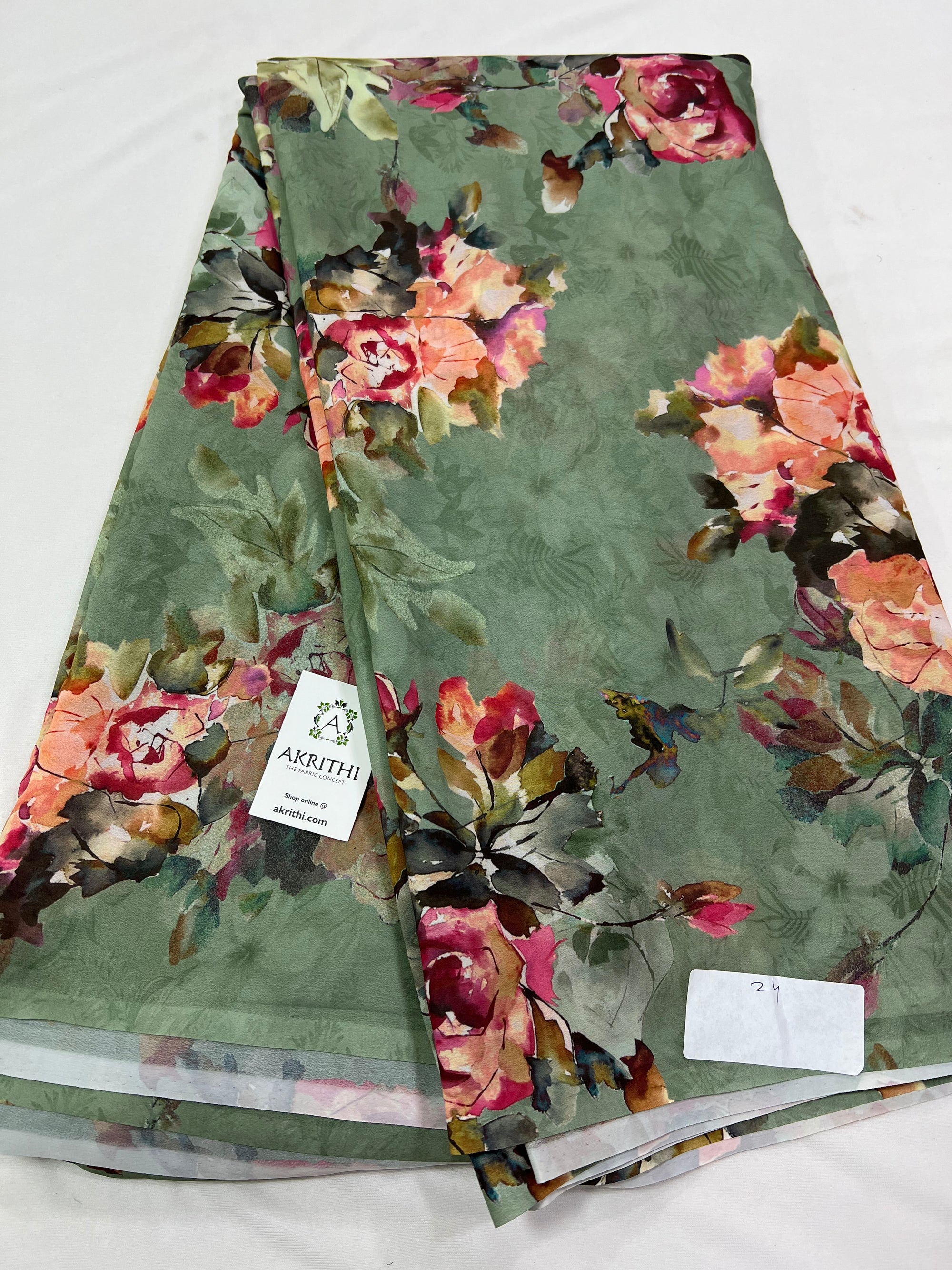 Digital floral Printed georgette fabric