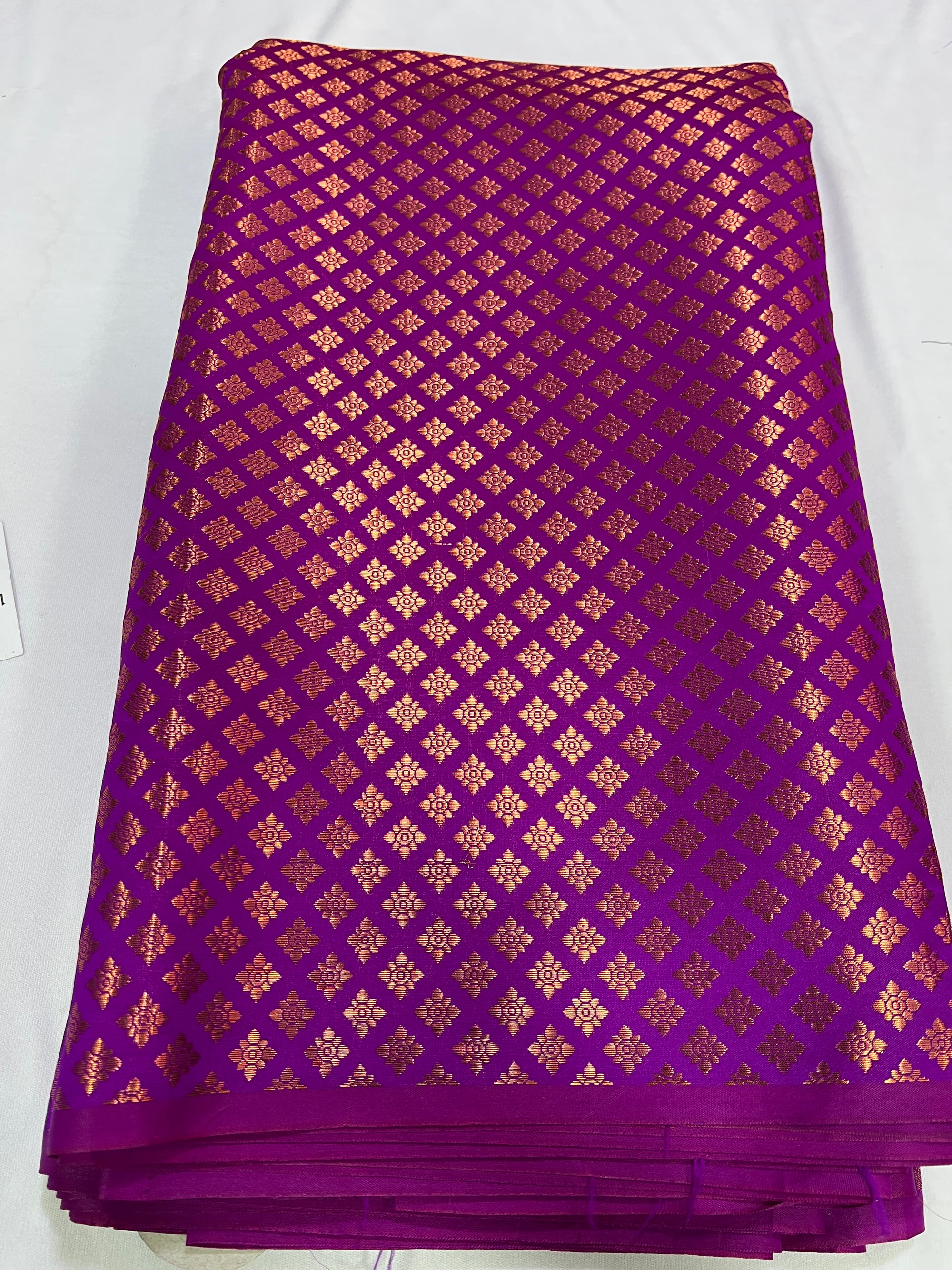 Banarasi brocade fabric with copper zari
