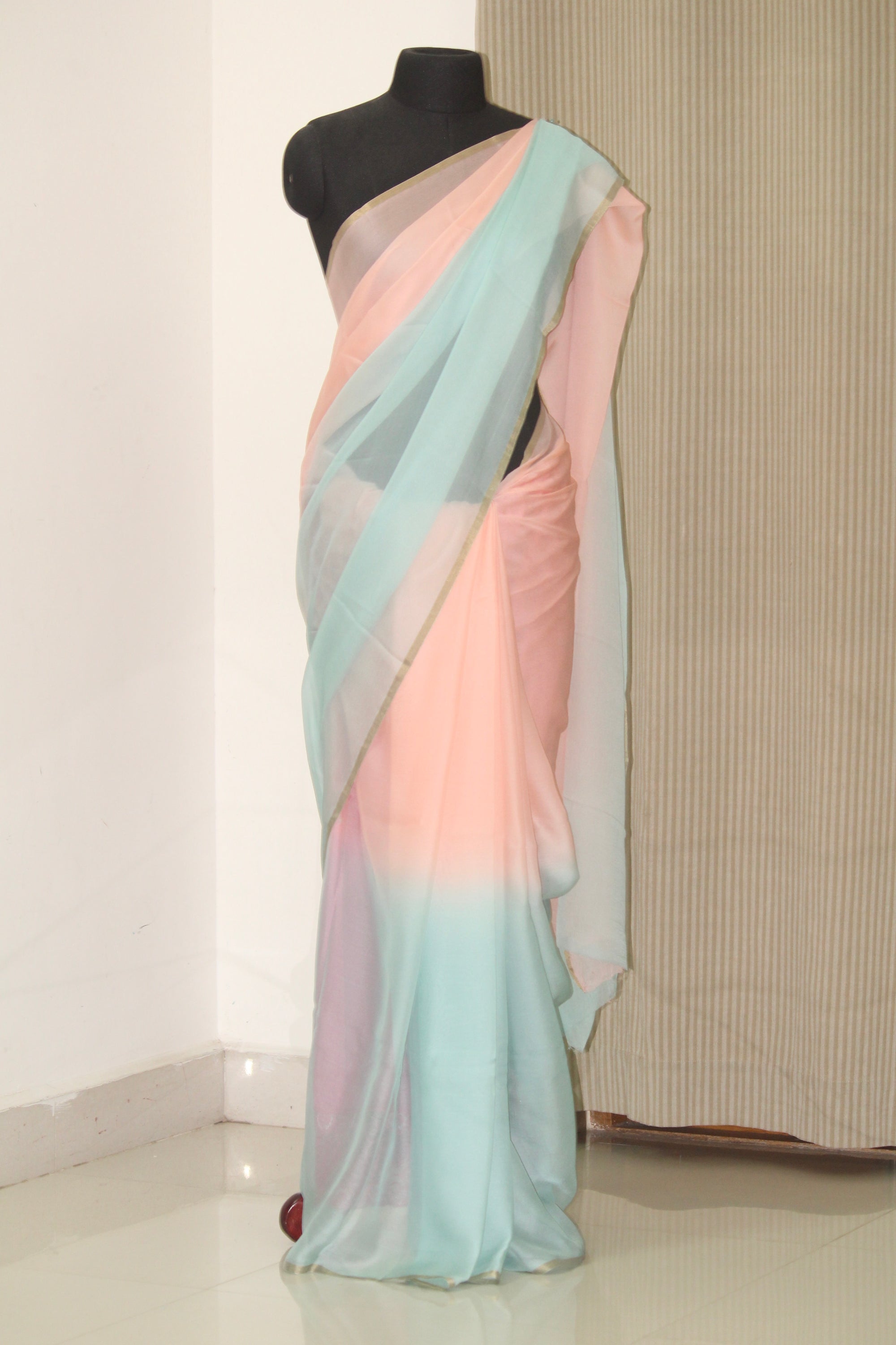 Pure silk chiffon saree