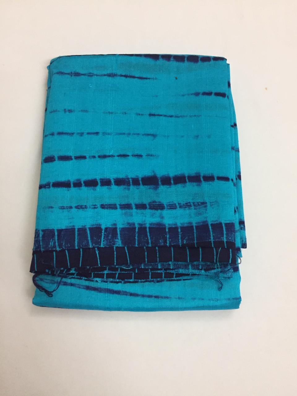 Shibori tie and dye pure raw silk fabric