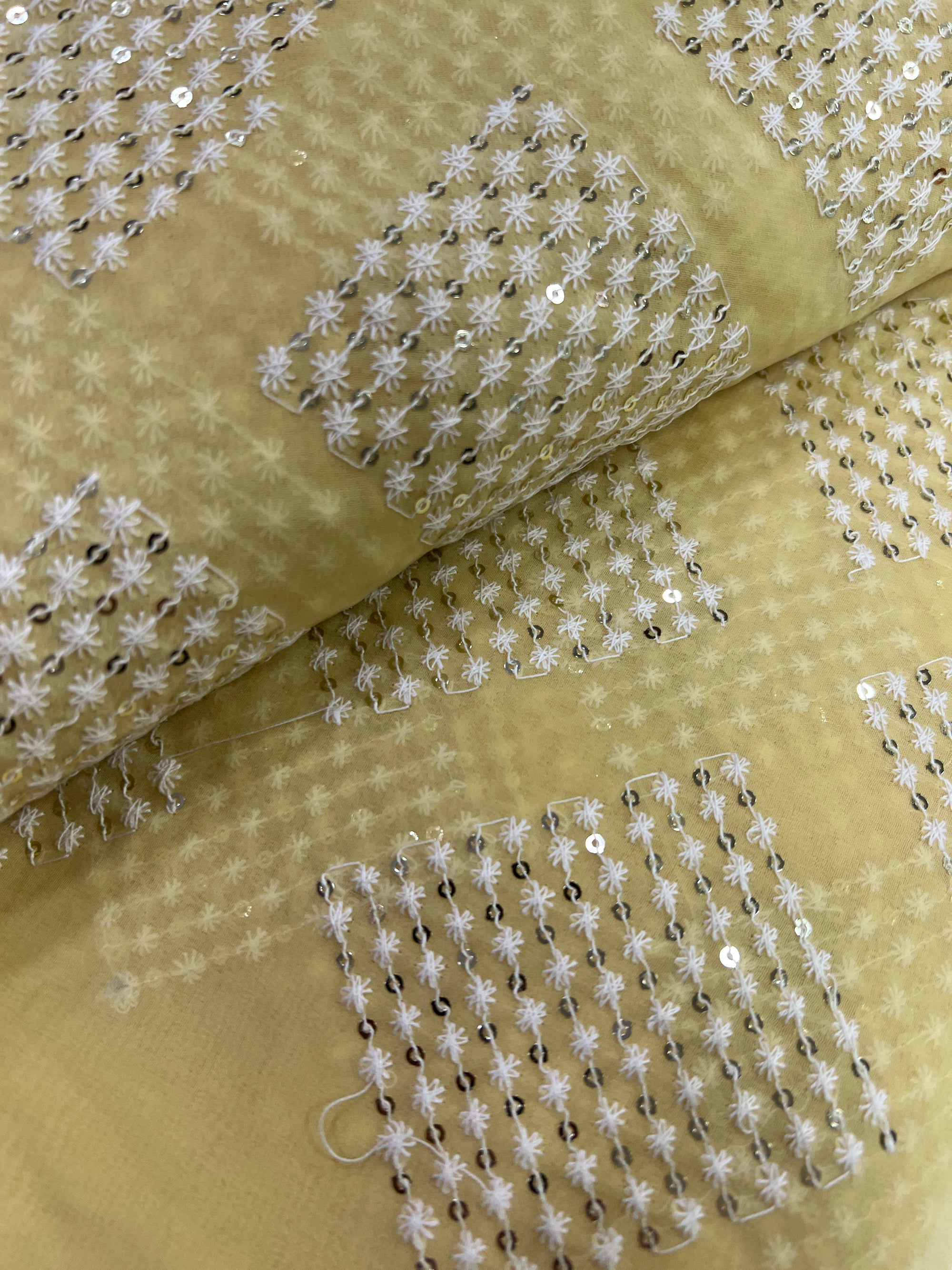 Embroidery on georgette fabric