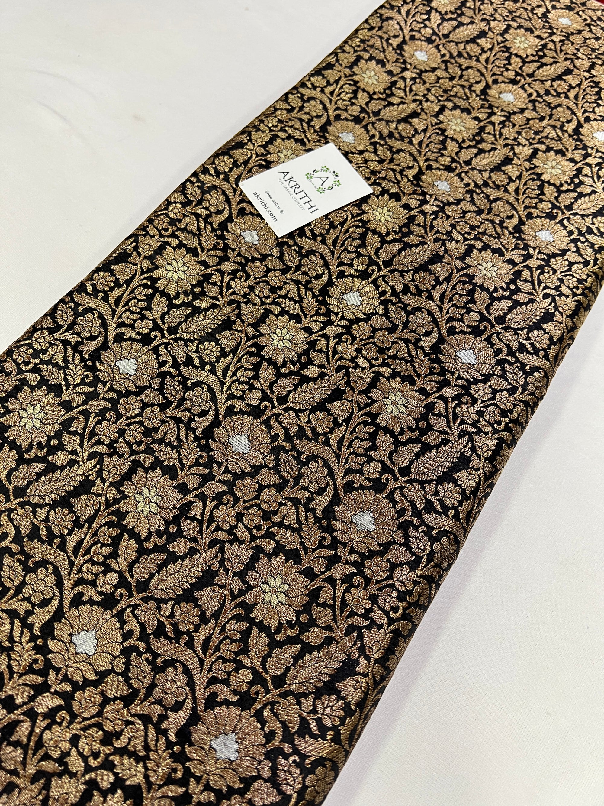 Pure silk Handloom Banarasi brocade fabric