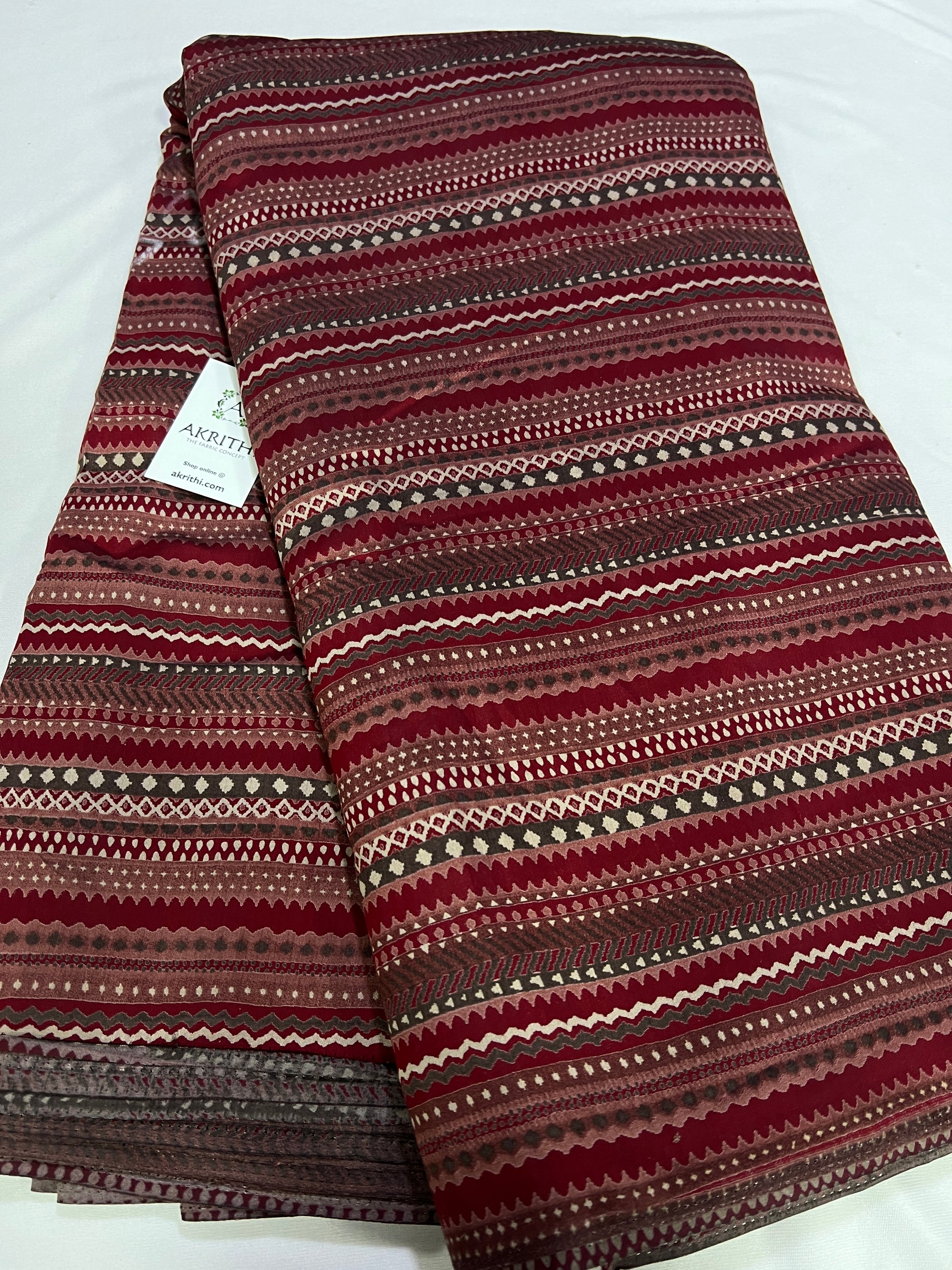 Printed silk fabric
