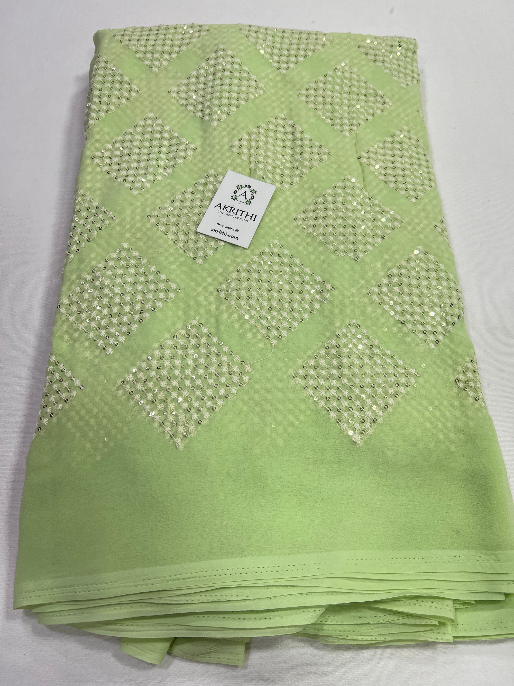 Embroidery on georgette fabric