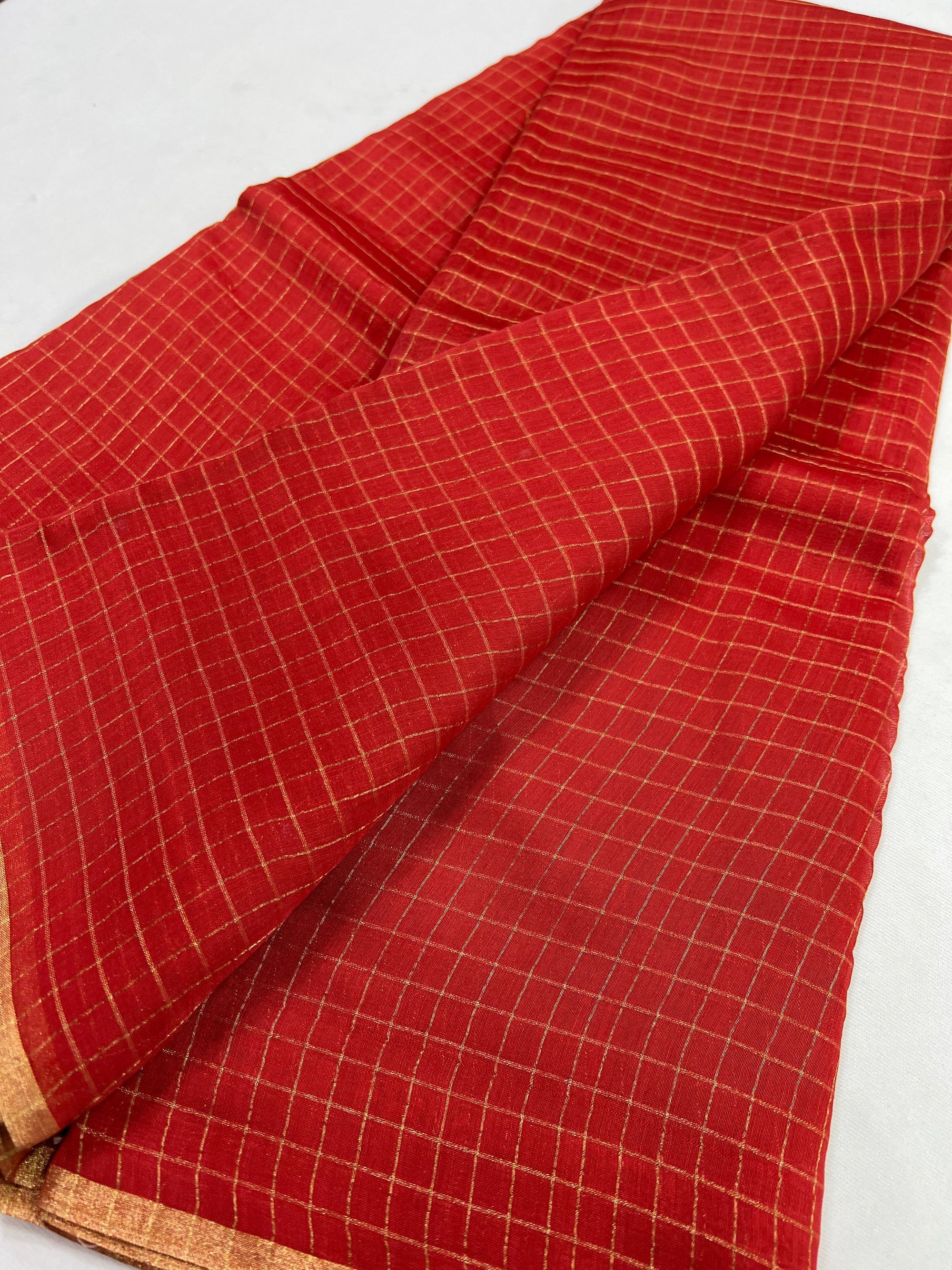 Pure chanderi checks saree
