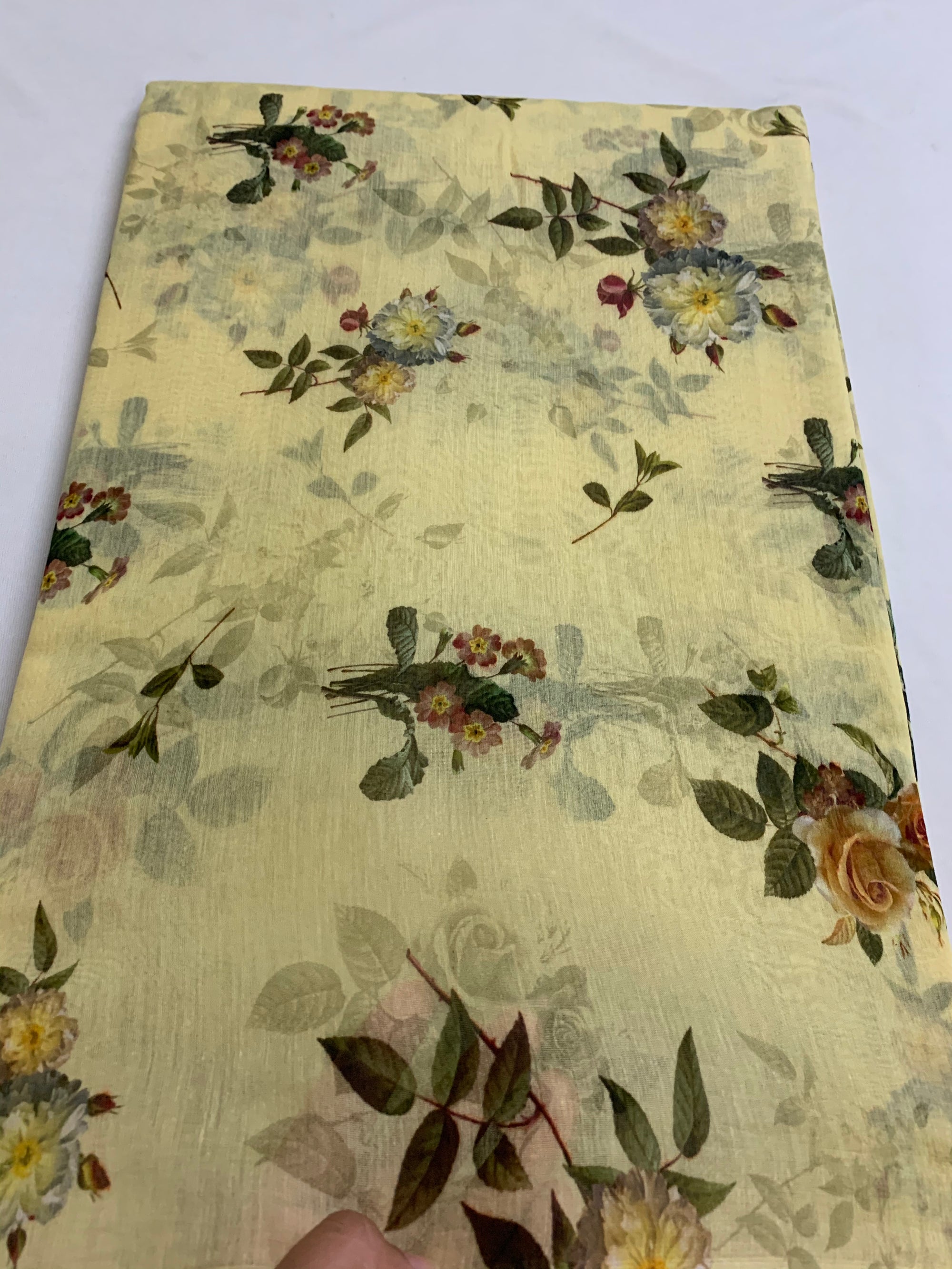 Floral Printed Pure silk cotton fabric