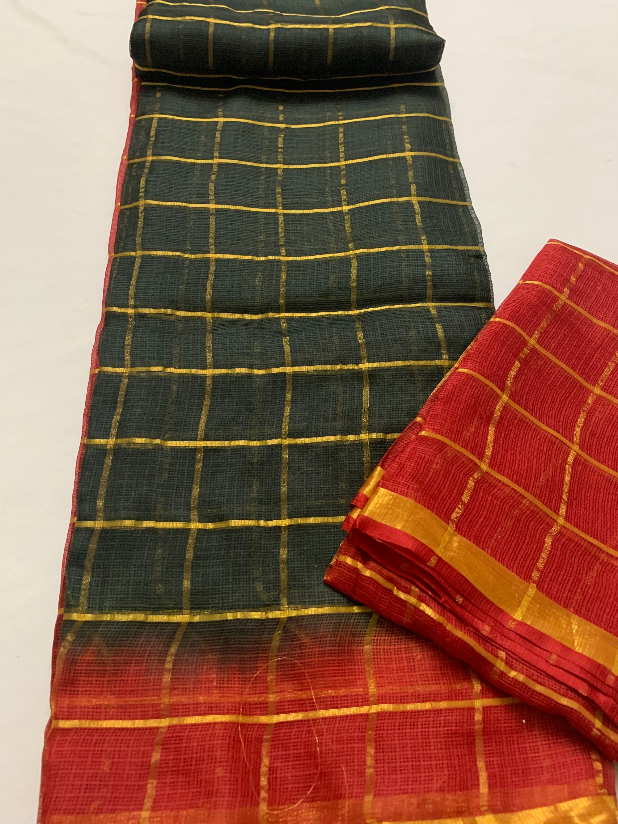 Pure kota silk saree with zari checks