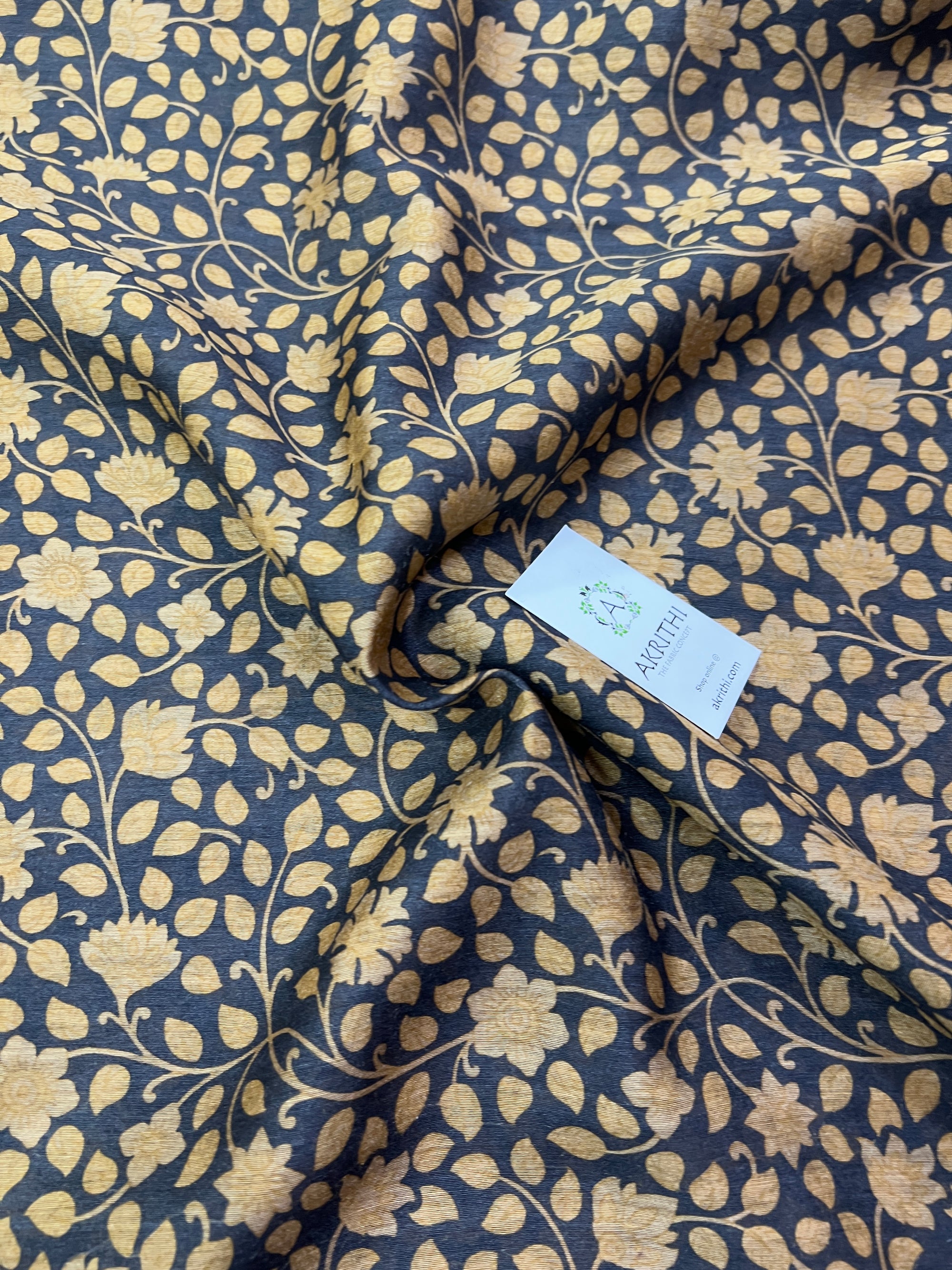 Printed handloom pure munga silk fabric