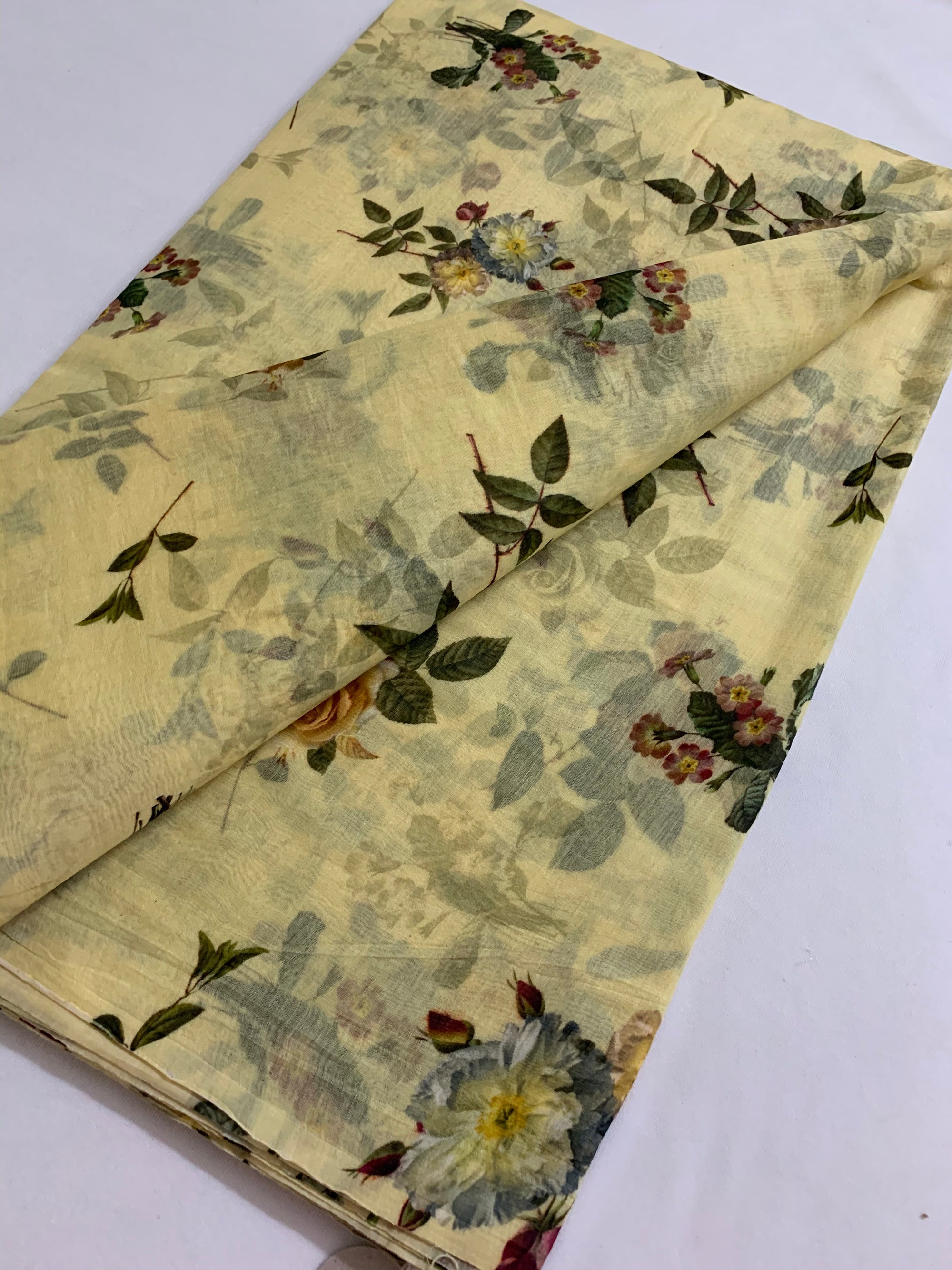 Floral Printed Pure silk cotton fabric