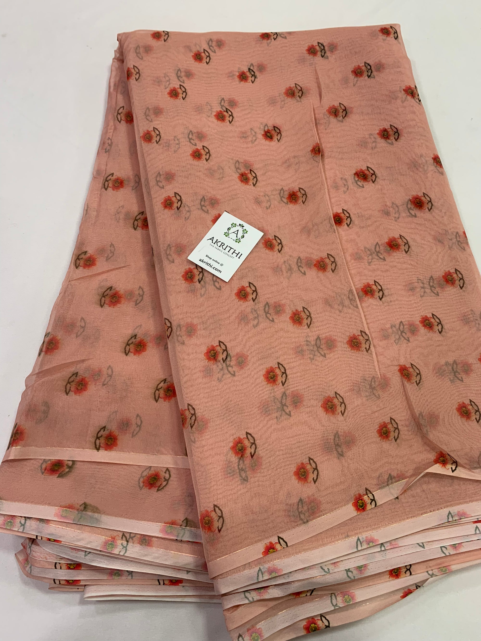 Digital floral Printed organza fabric