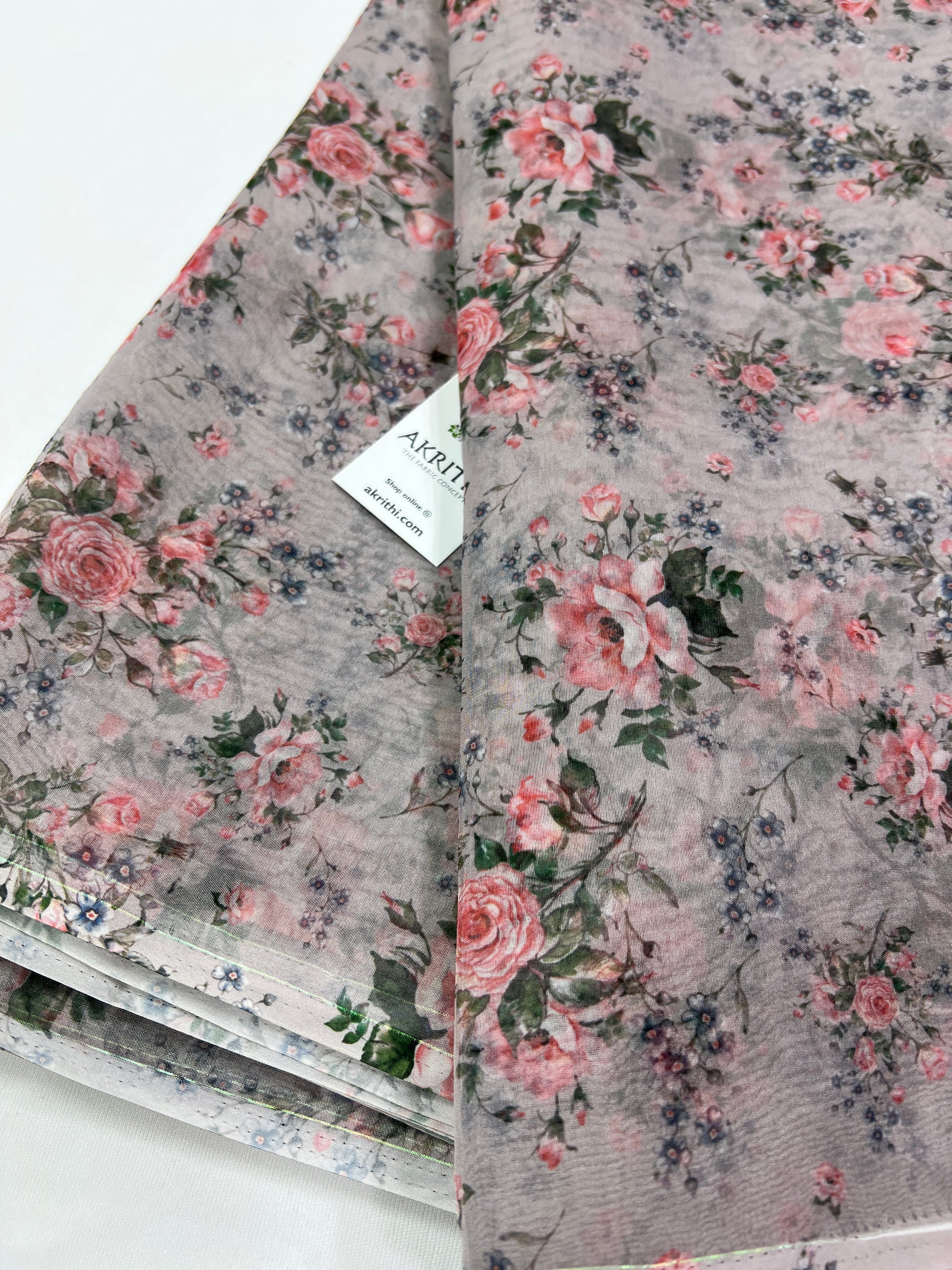 Digital floral Printed organza fabric