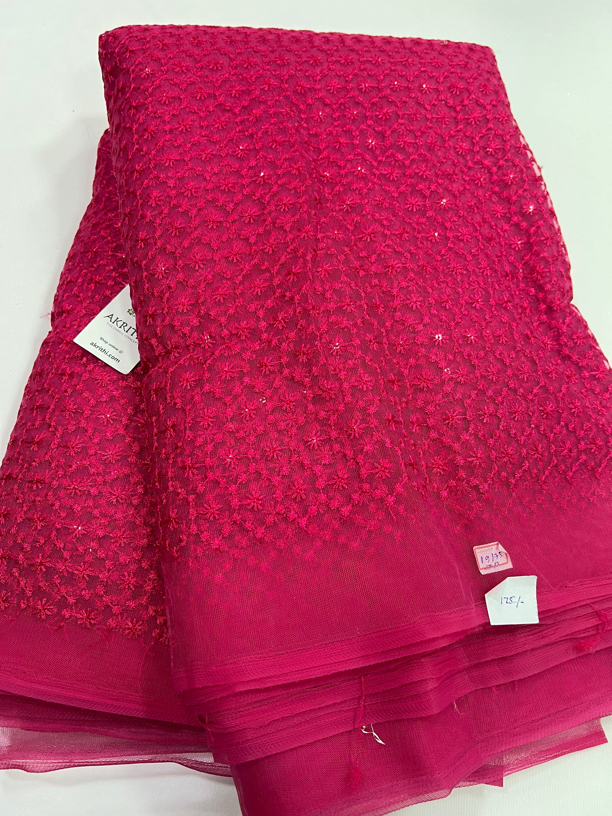 Embroidery on net fabric