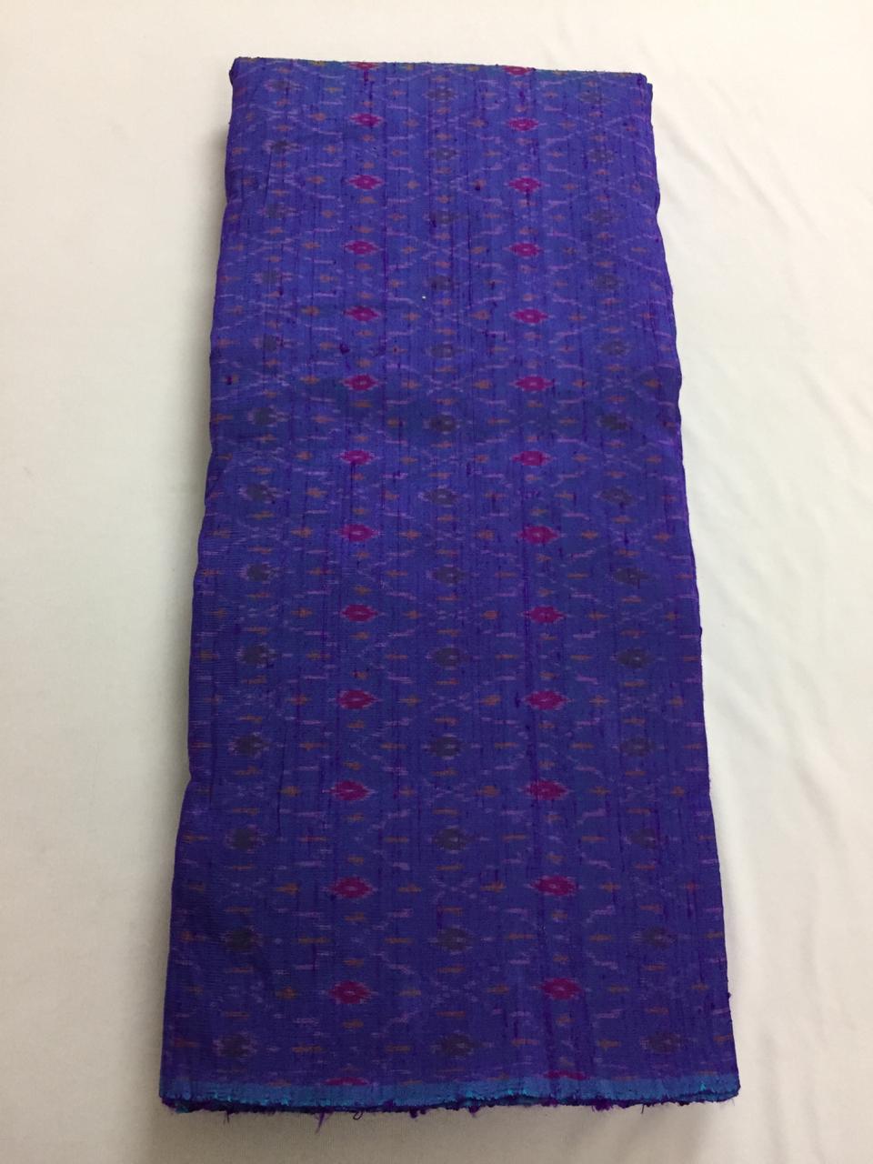 Handloom Ikat pure dupion raw silk kurta fabric
