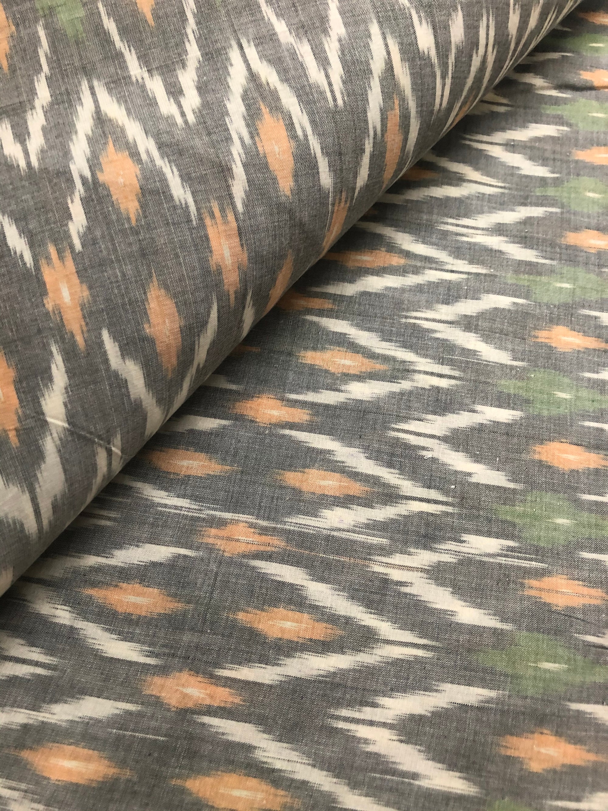 Ikat mercerised cotton fabric