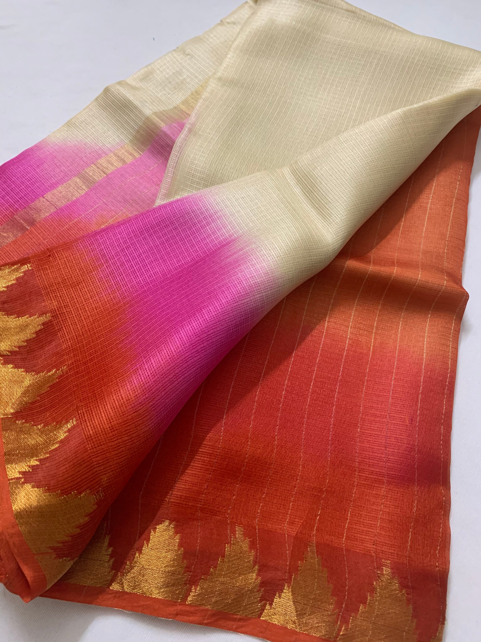 Pure kota silk saree with temple border