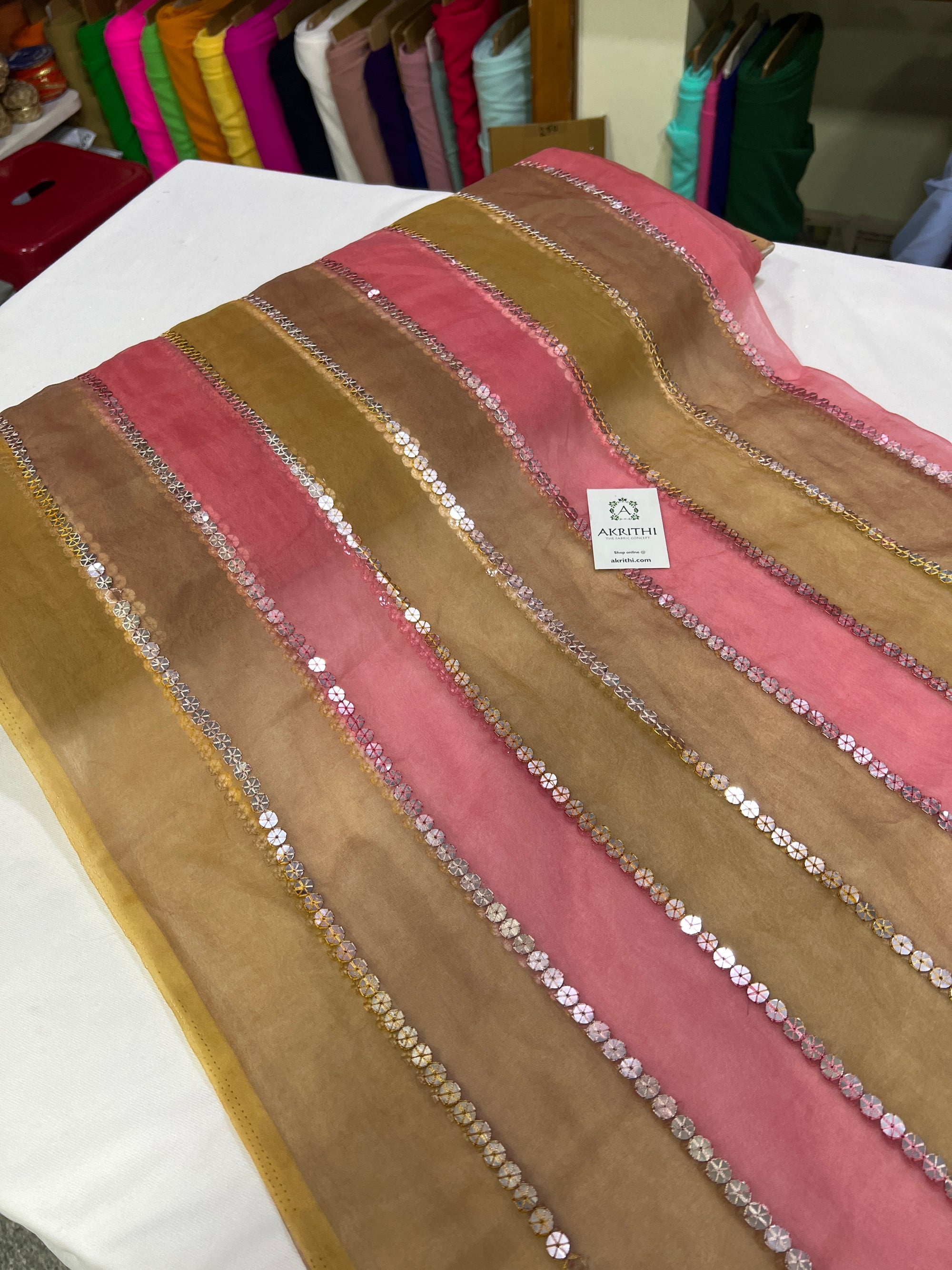 Embroidery on Organza fabric