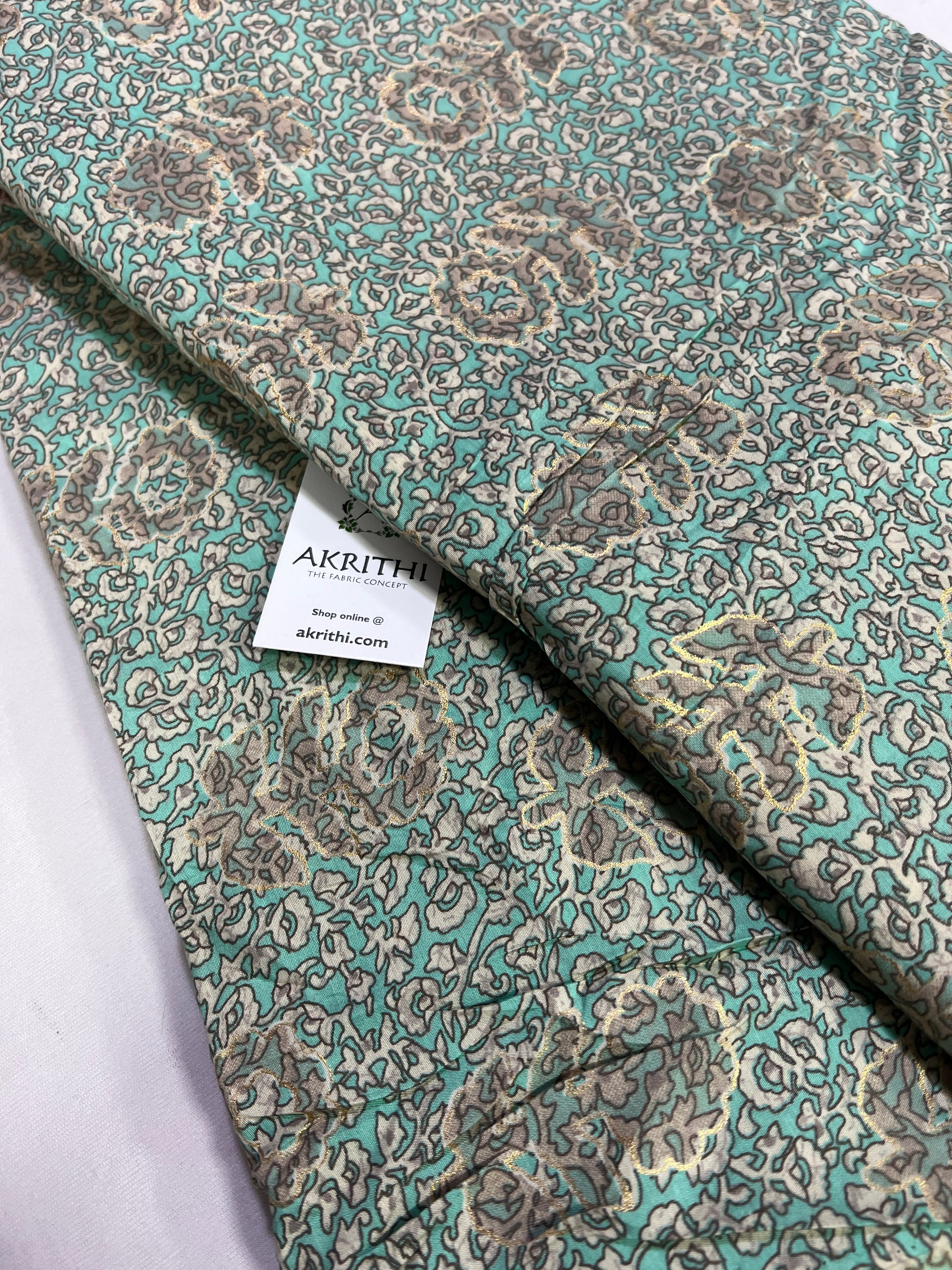 Printed silk fabric