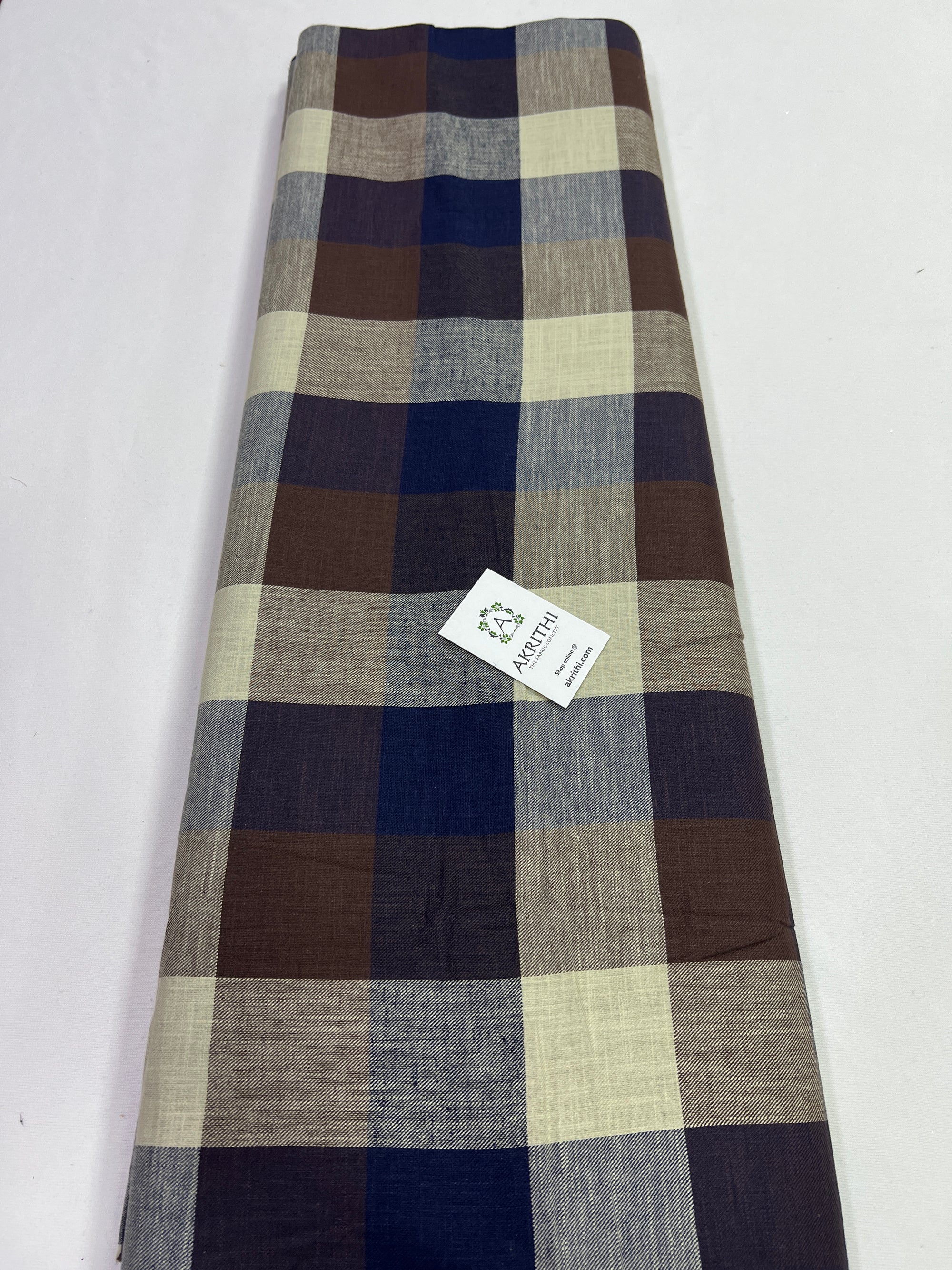 Woven check pure cotton fabric