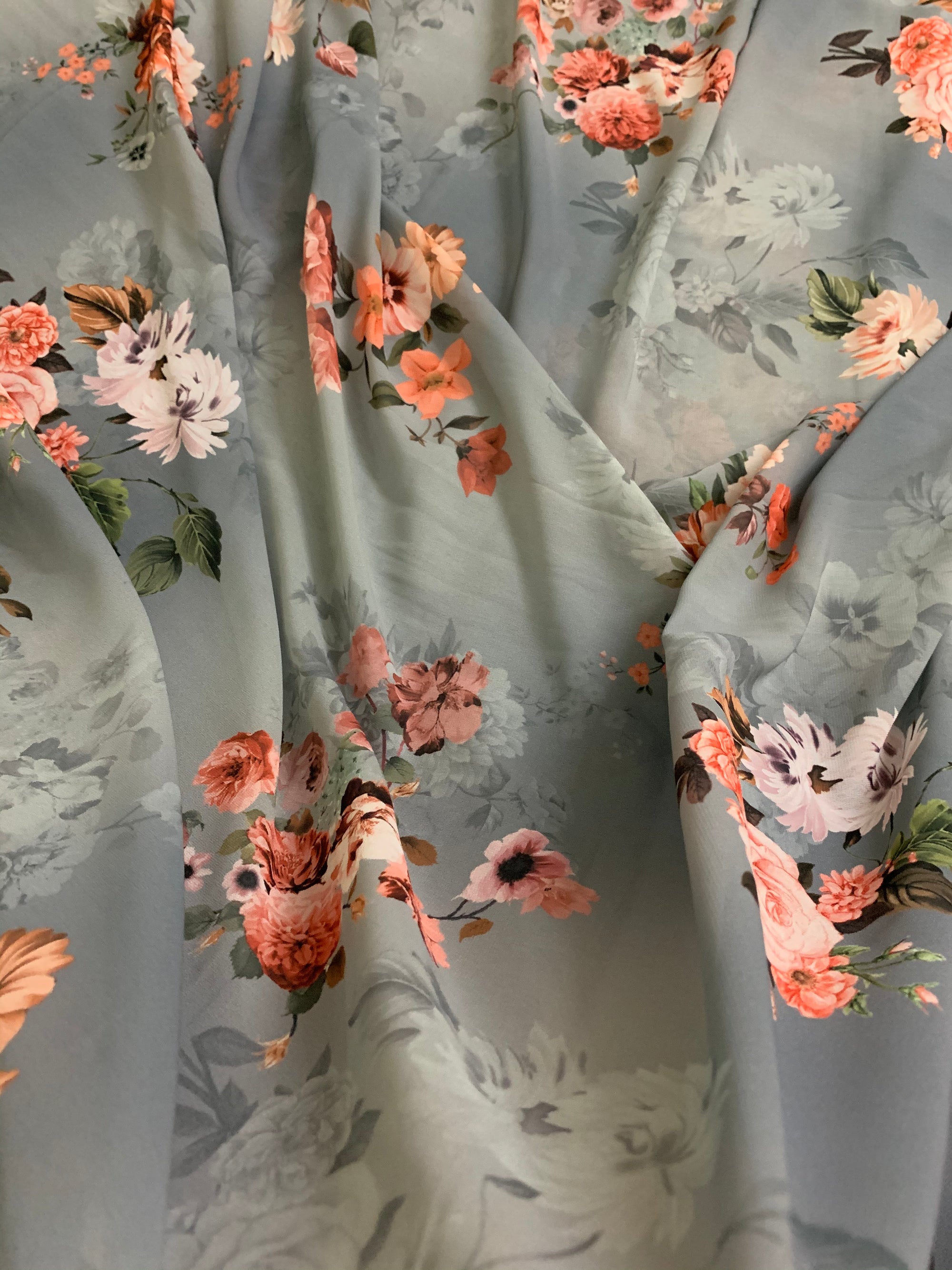 Digital floral Printed georgette fabric