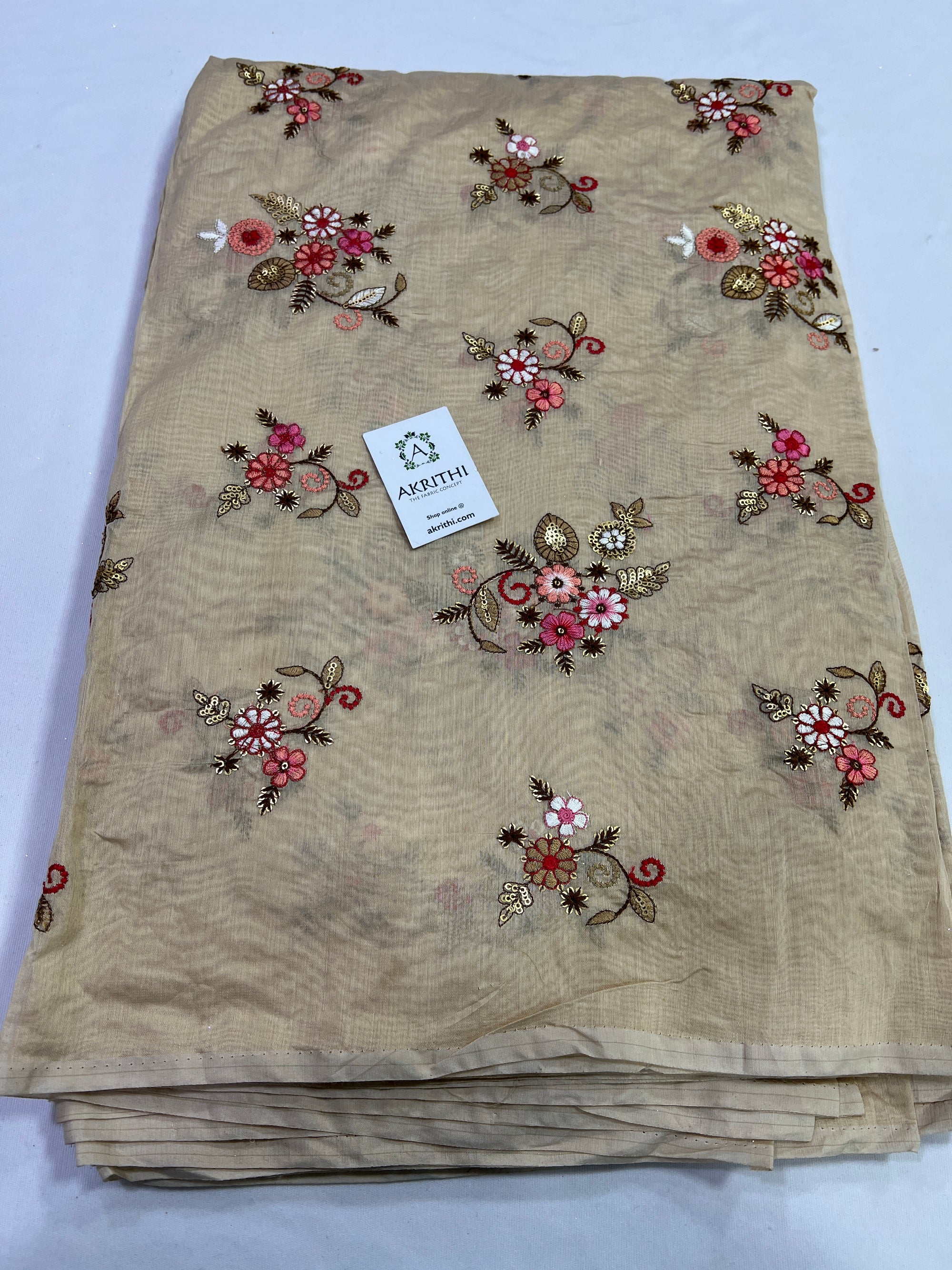 Embroidery on chanderi fabric