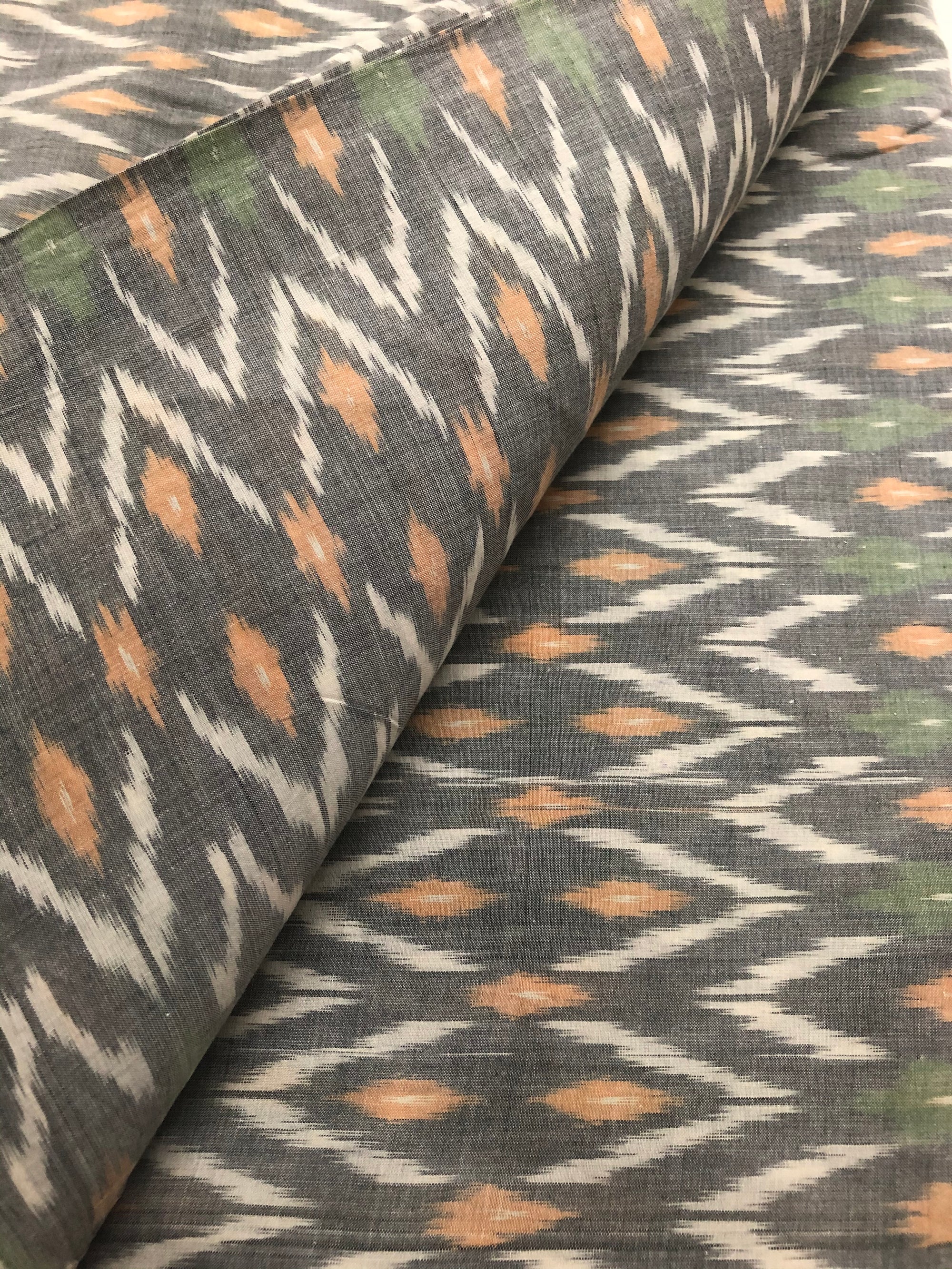 Ikat mercerised cotton fabric