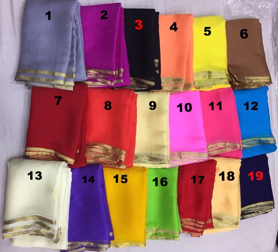 Buy chiffon sarees online at the best price. Buy pure silk chiffon saree. You can buy pure silk sarees from akrithi with silk mark. At akrithi you can get any colour saree of your choice as we dye based on order. Our dyeing is done by the best dyers, using quality and azo free dye. We have plain saree and tie and dye saree and shibori saree. Silk saree online shopping. Buy tie and dye, shibori and leheriya sarees online.