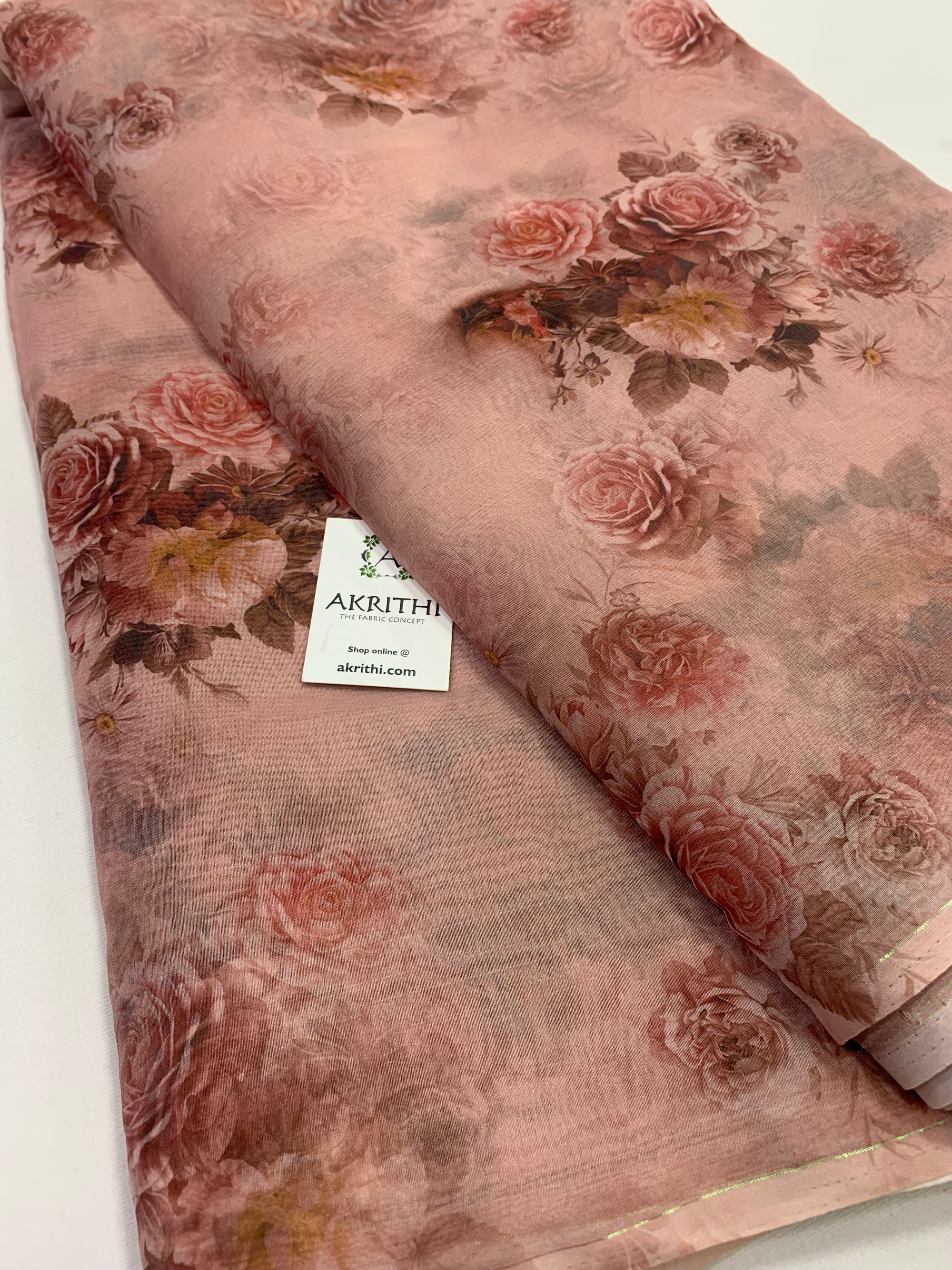 Digital floral Printed organza fabric