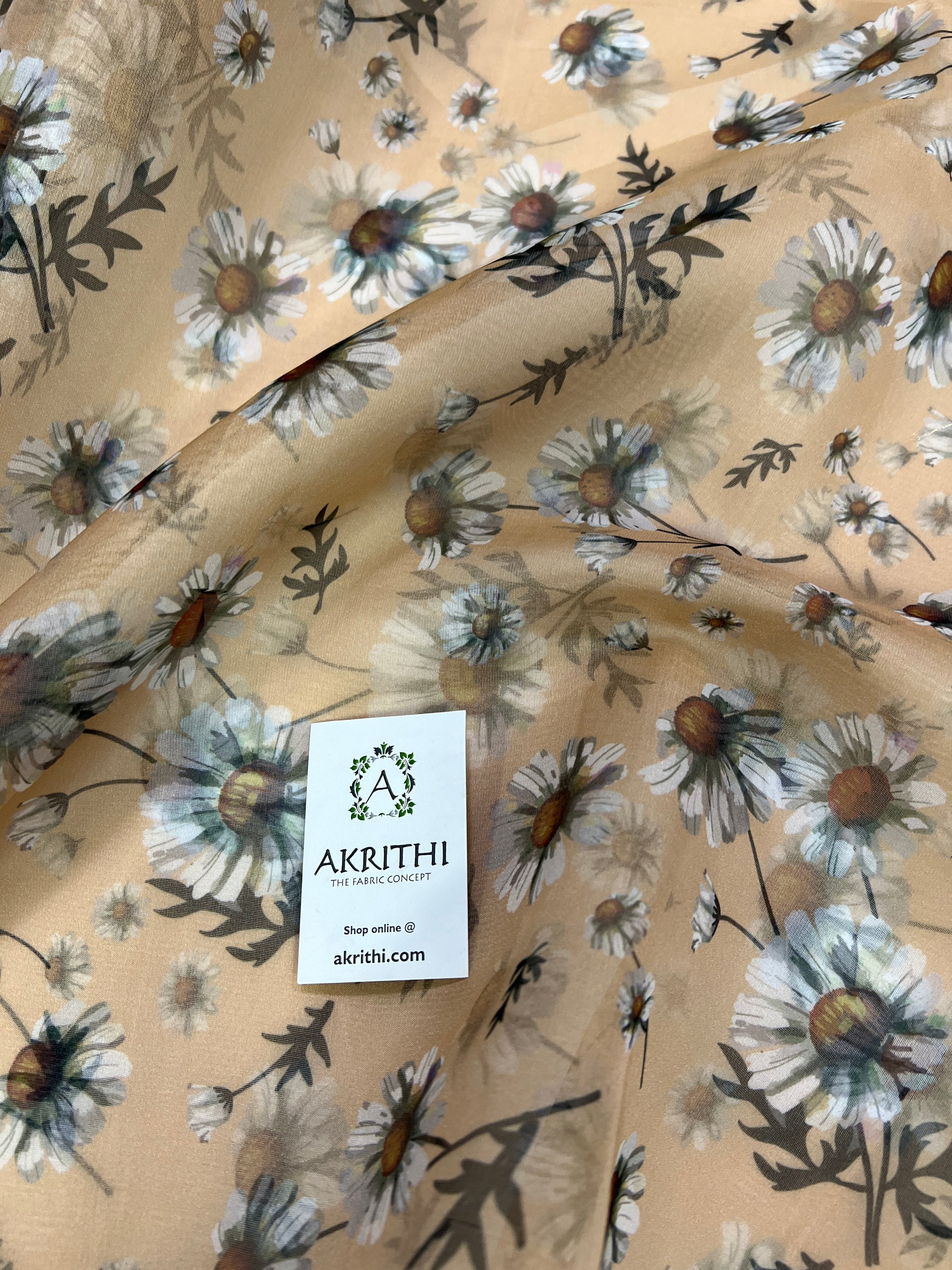 Digital floral Printed organza fabric