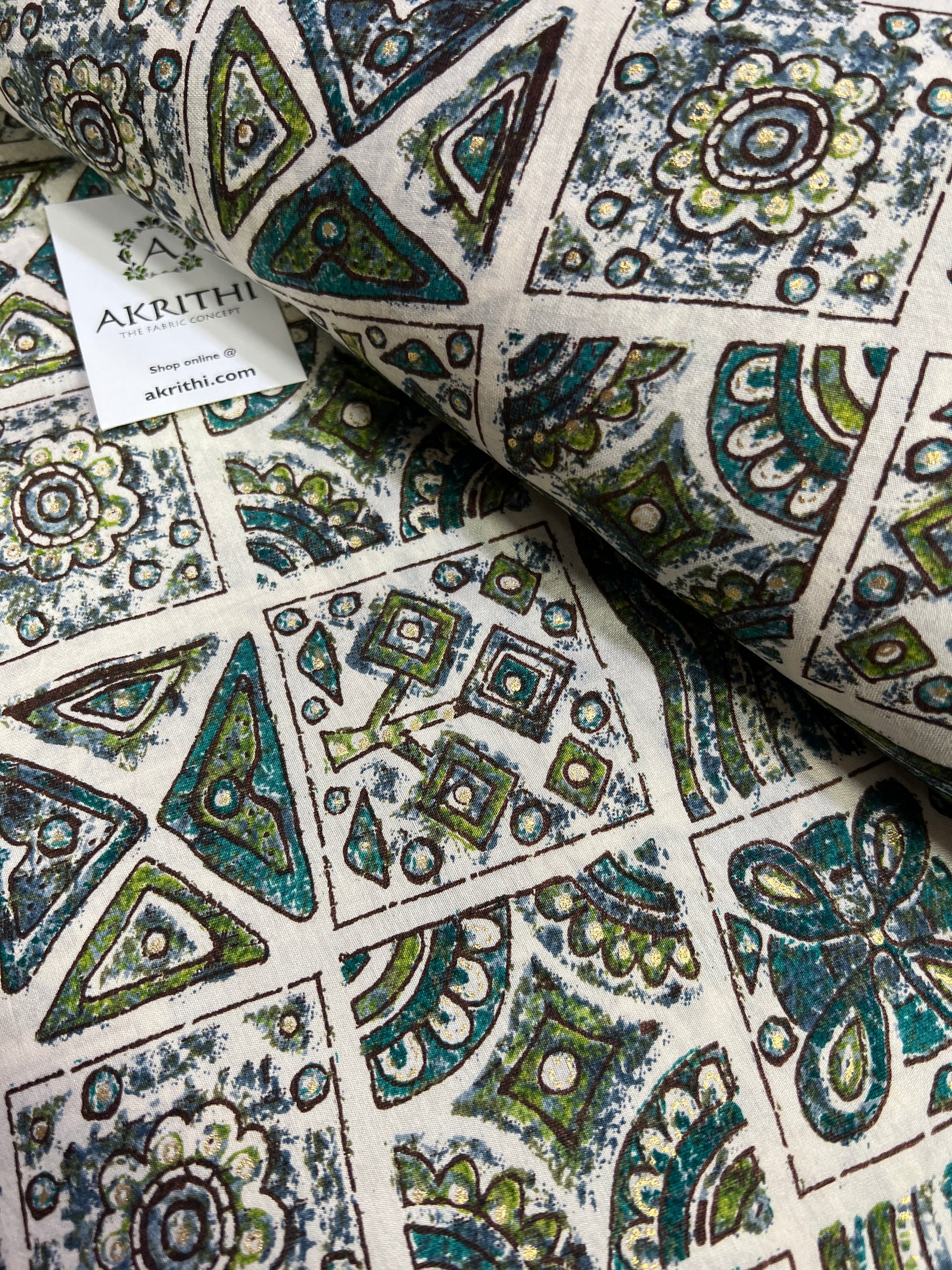 Printed silk fabric