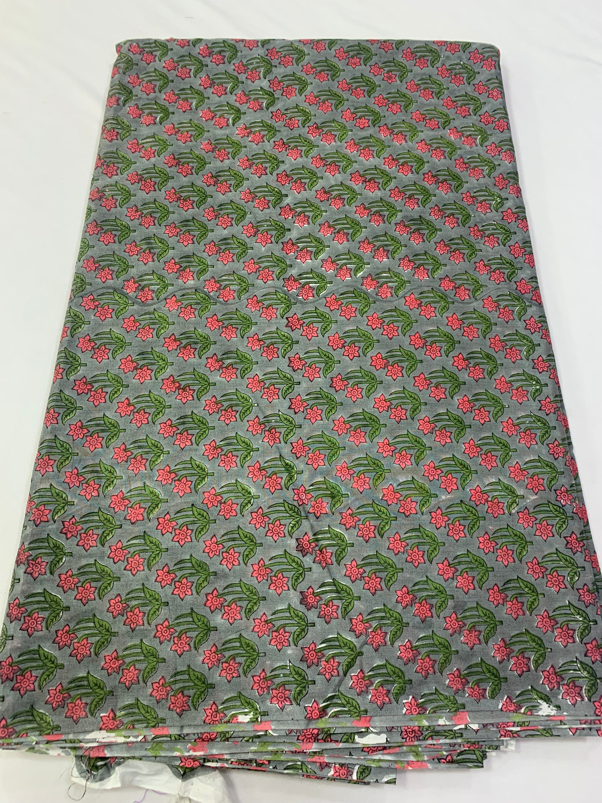 Hand Block Printed pure mul cotton fabric