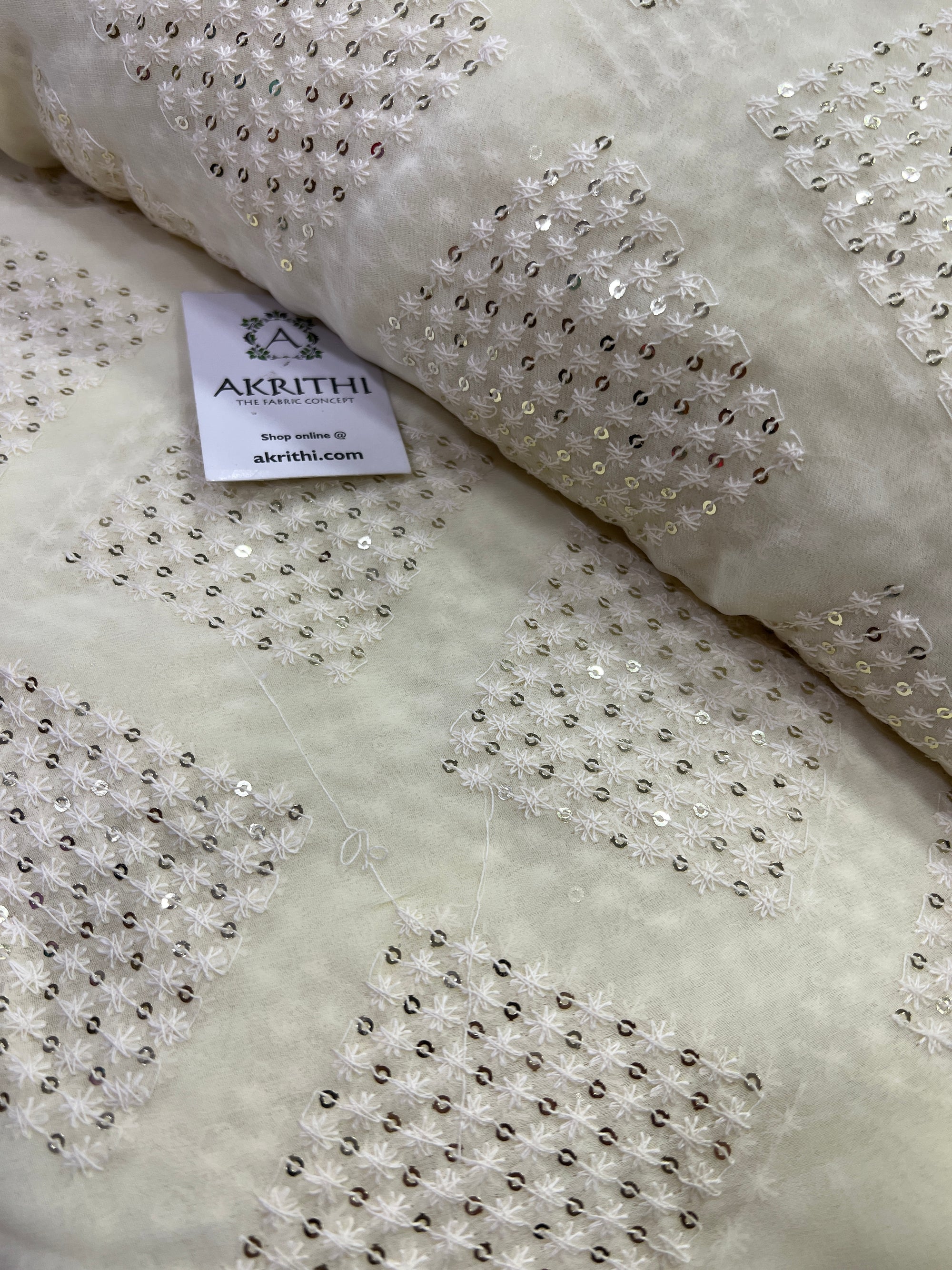 Embroidery on georgette fabric