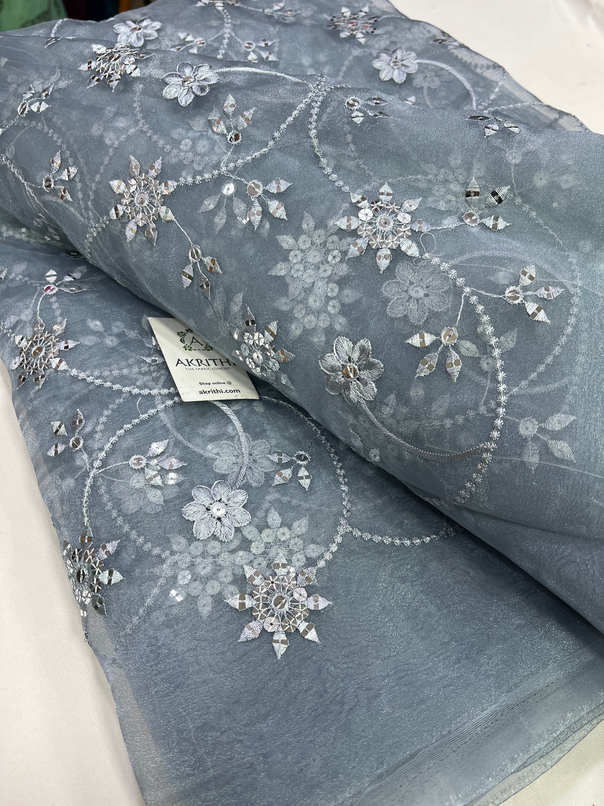Embroidery on Organza fabric