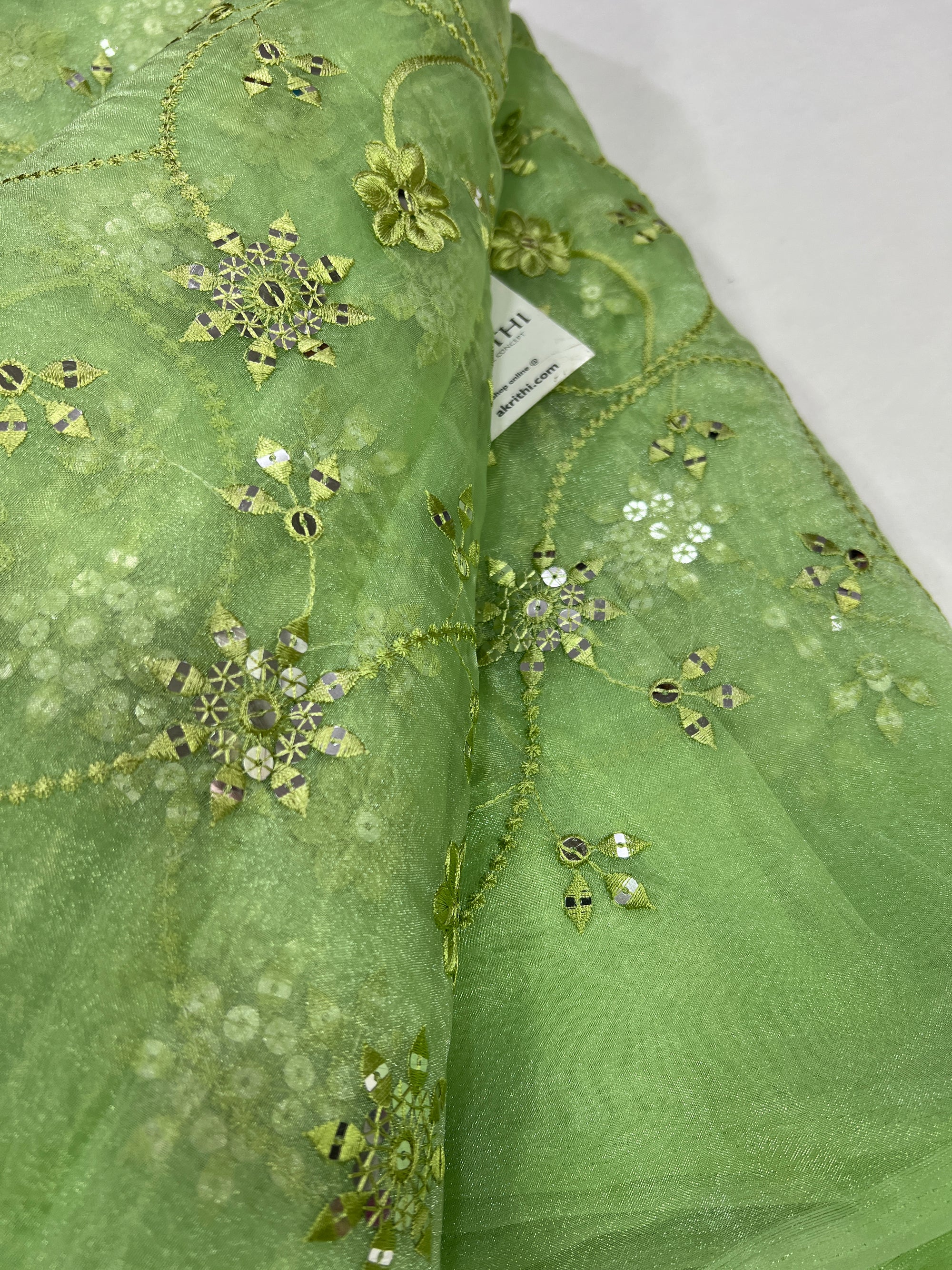 Embroidery on Organza fabric