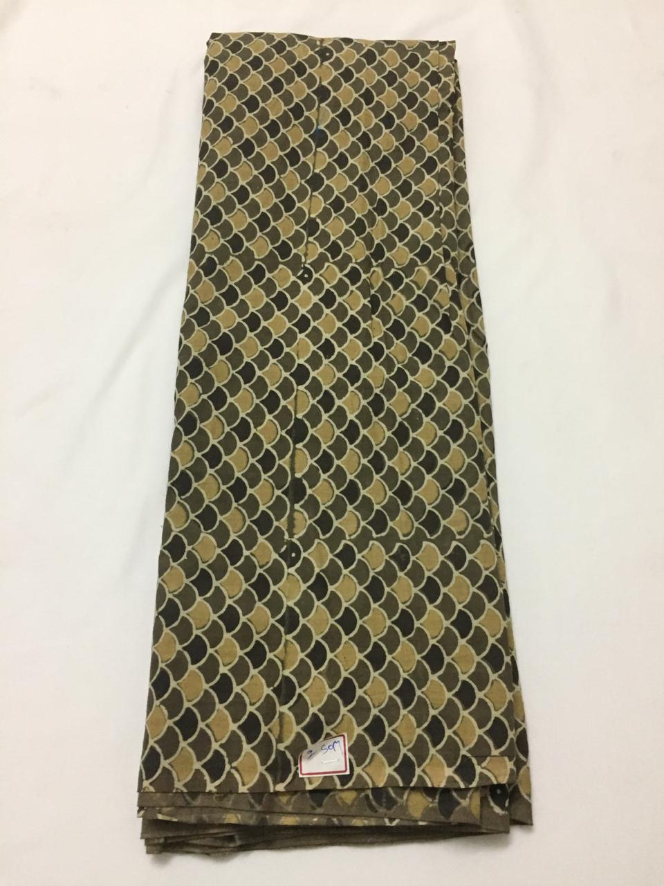 Ajrak printed cotton mal fabric