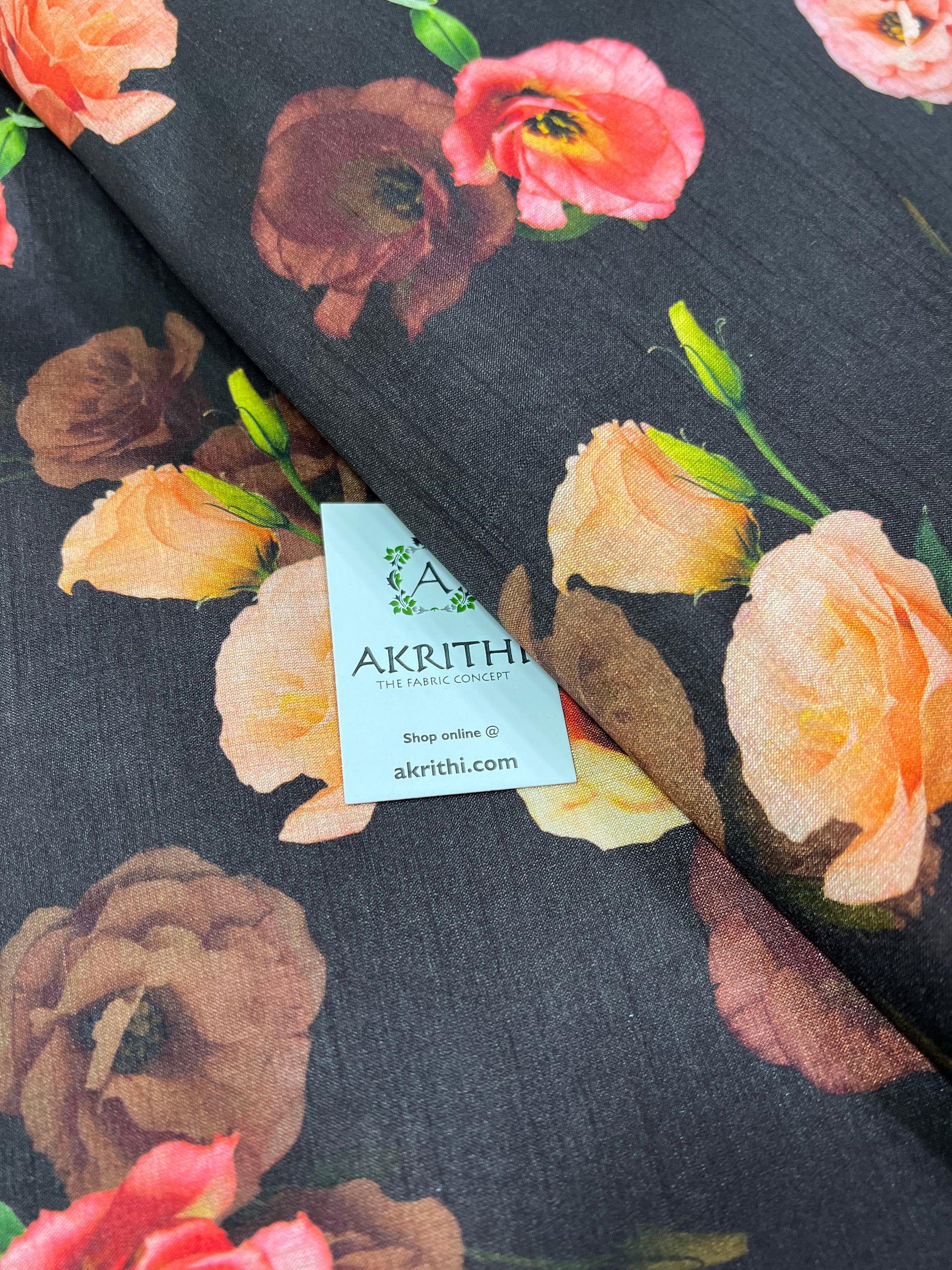 Printed silk fabric