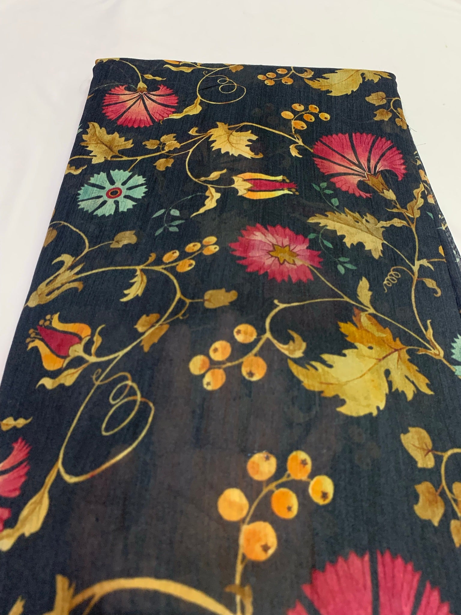 Digital Printed handloom pure munga silk fabric