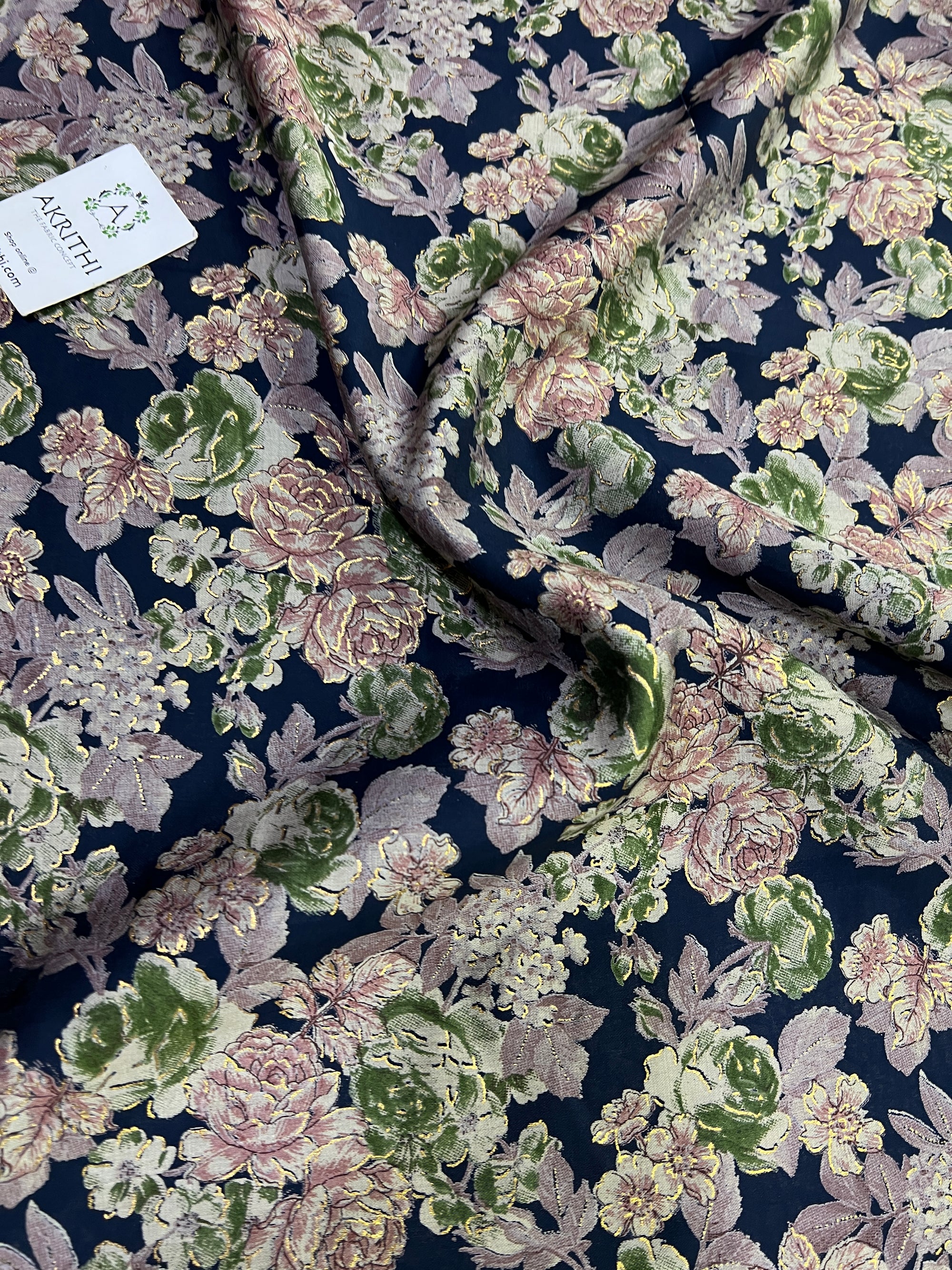 Digital printed silk fabric