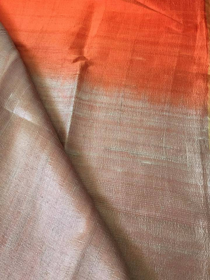 PURE RAW SILK SAREE WITH ZARI BORDER