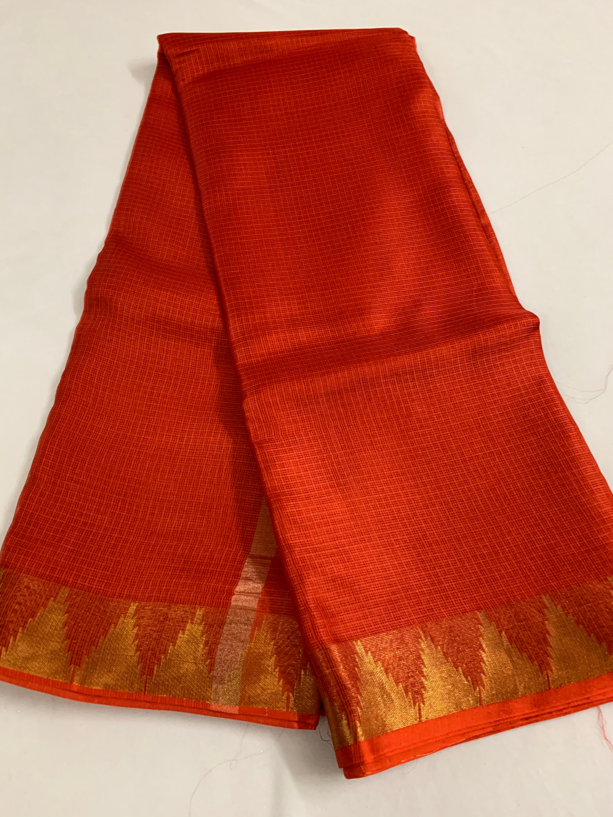 Pure kota silk saree with temple border