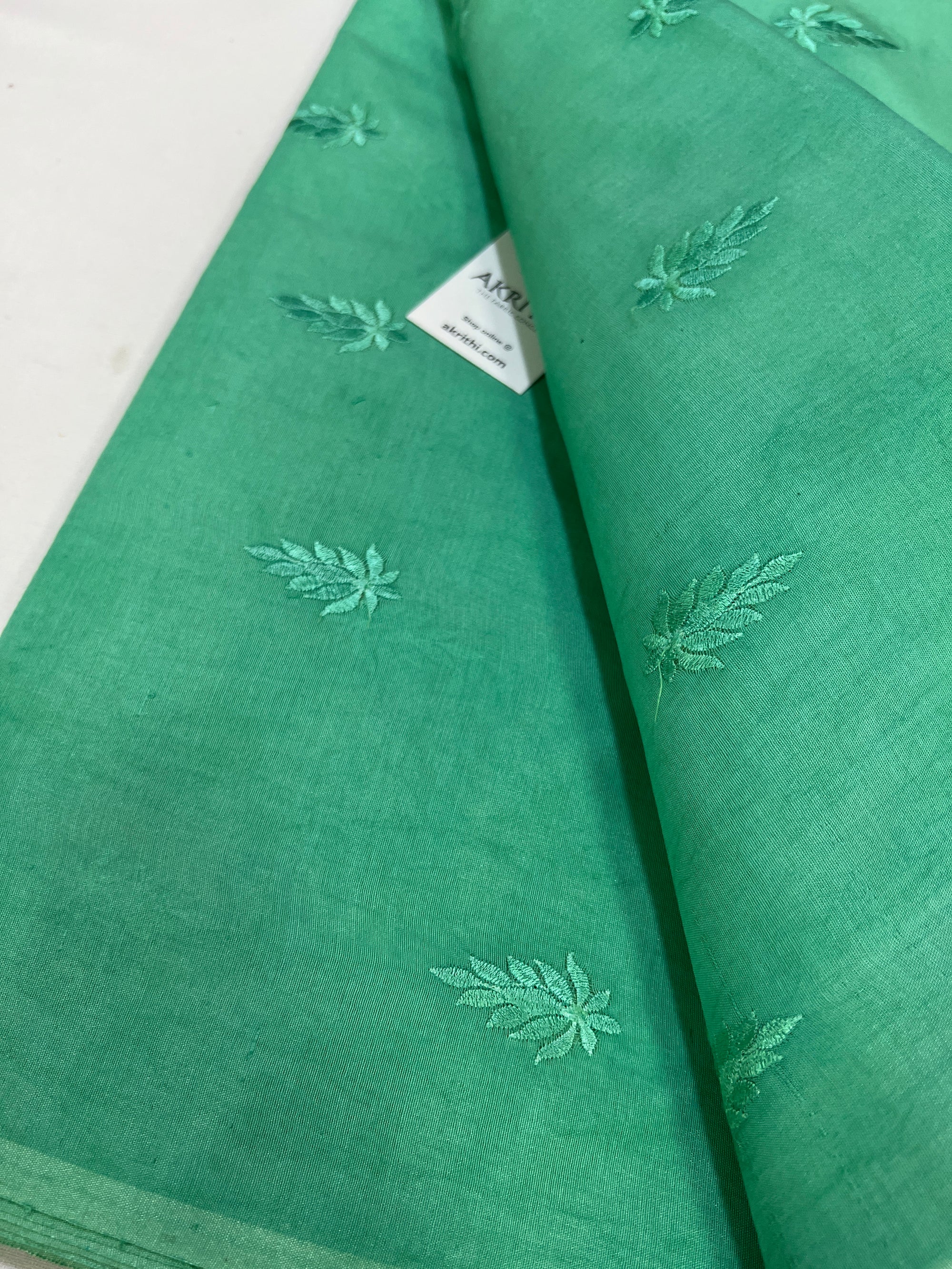 Chanderi embroidered fabric