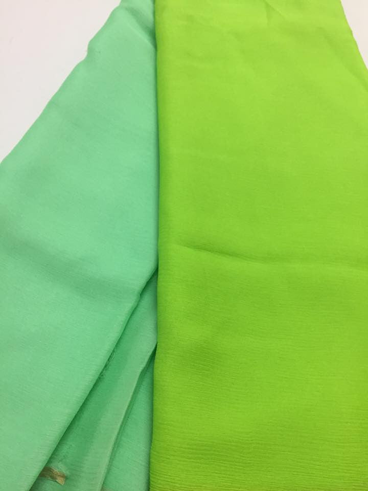 DOUBLE SHADED PURE SILK CHIFFON SAREE
