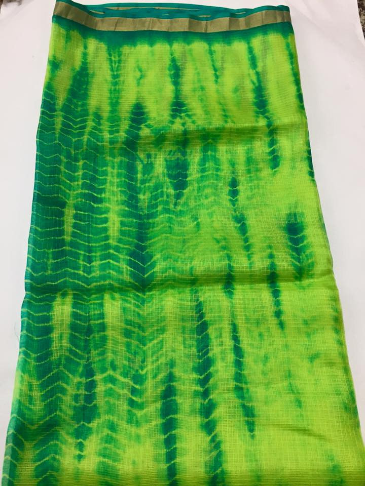 Tie and dye pure kota silk saree