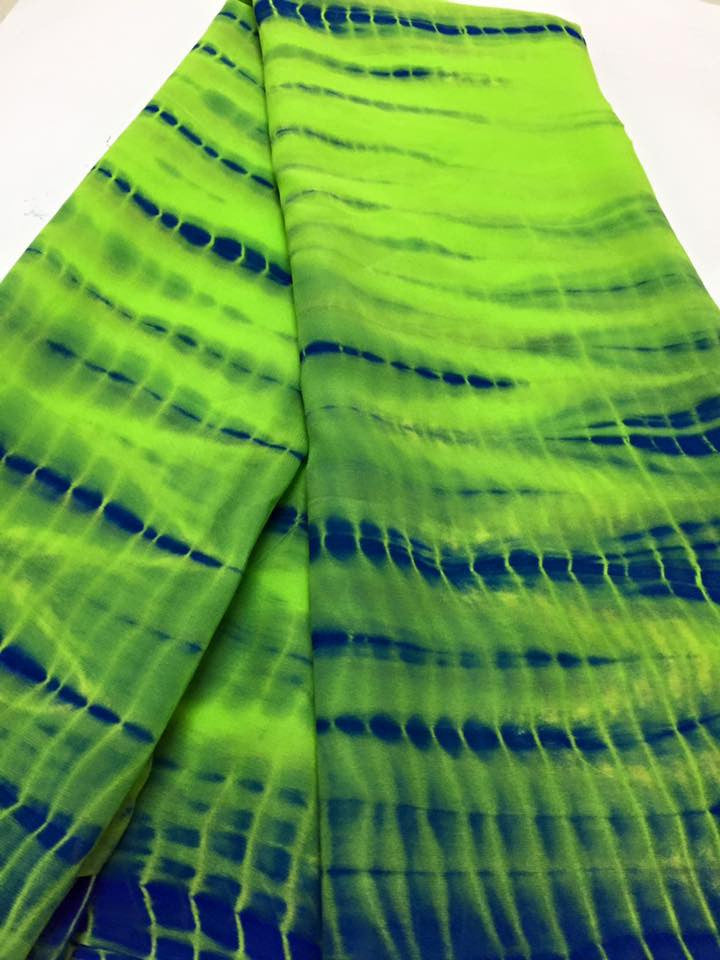 Shibori tie and dye pure georgette fabric