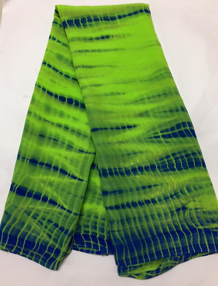 Shibori tie and dye pure georgette fabric