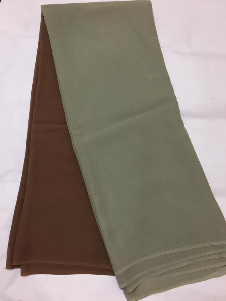 Pure georgette double shaded saree