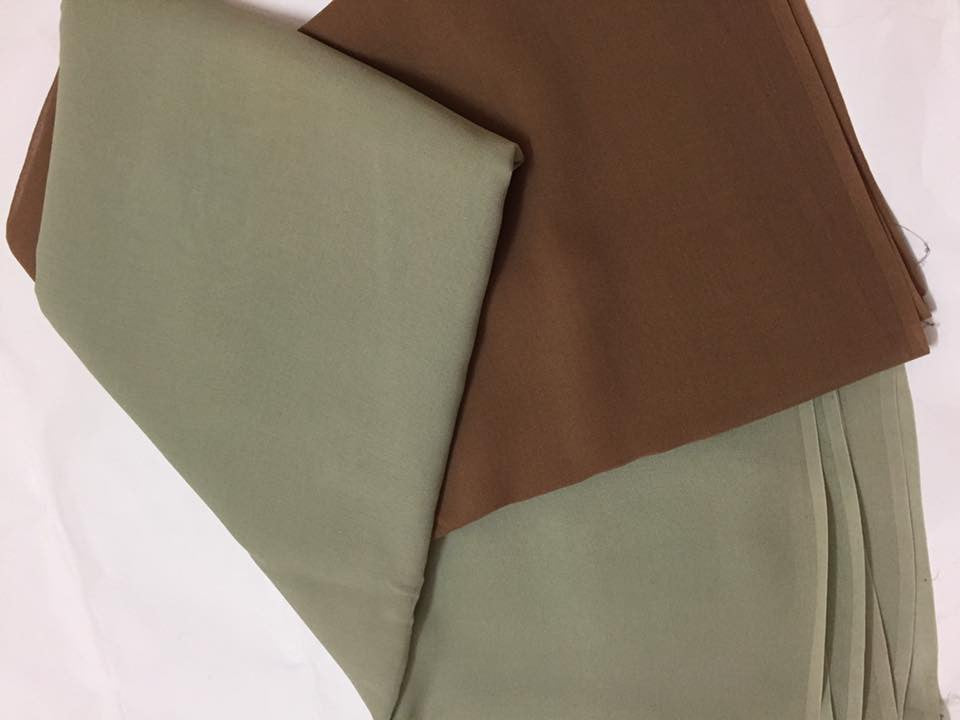 Pure georgette double shaded saree