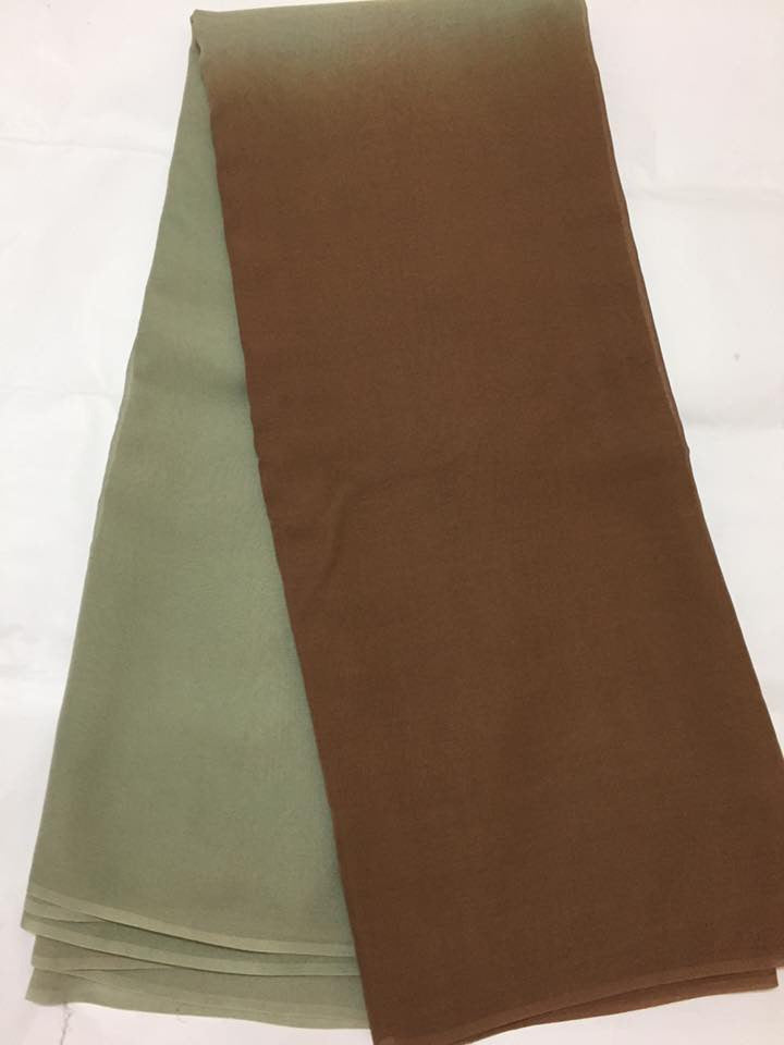 Pure georgette double shaded saree